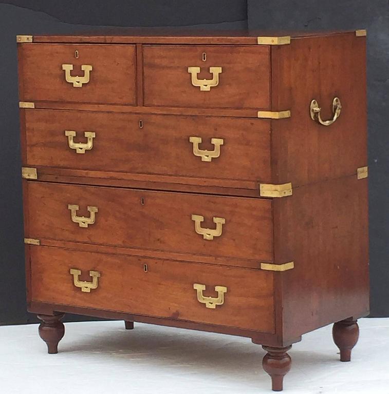 BrassBound Teak British Military Officer's Campaign Chest at 1stDibs