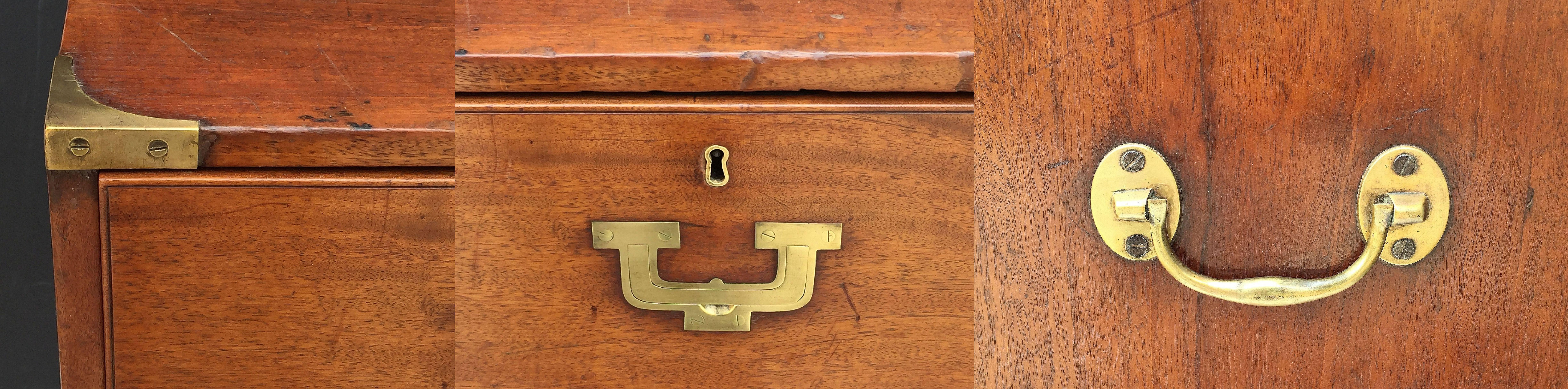 Brass-Bound Teak British Military Officer's Campaign Chest 1