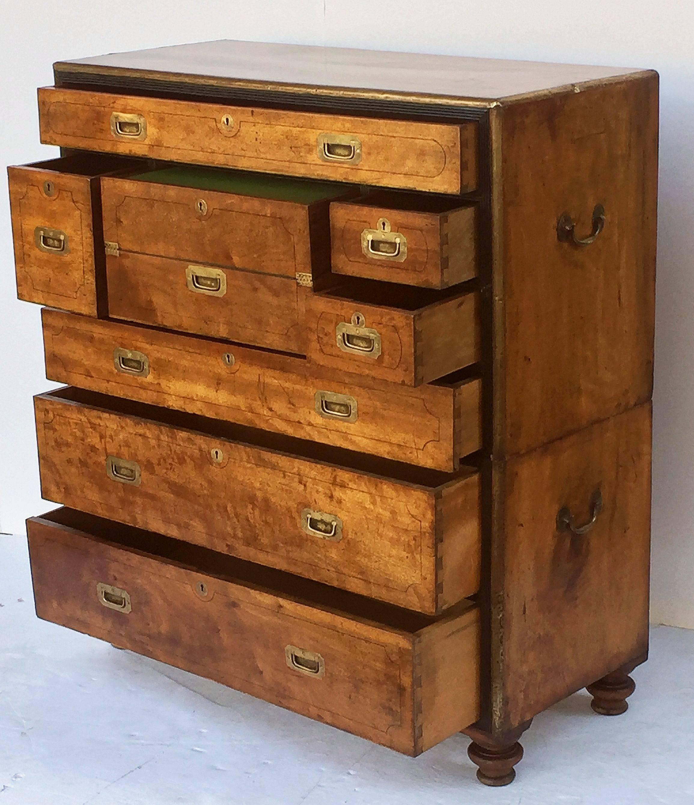 British Military Officer's Campaign Chest Secretary of Brass-Bound Camphor Wood 2