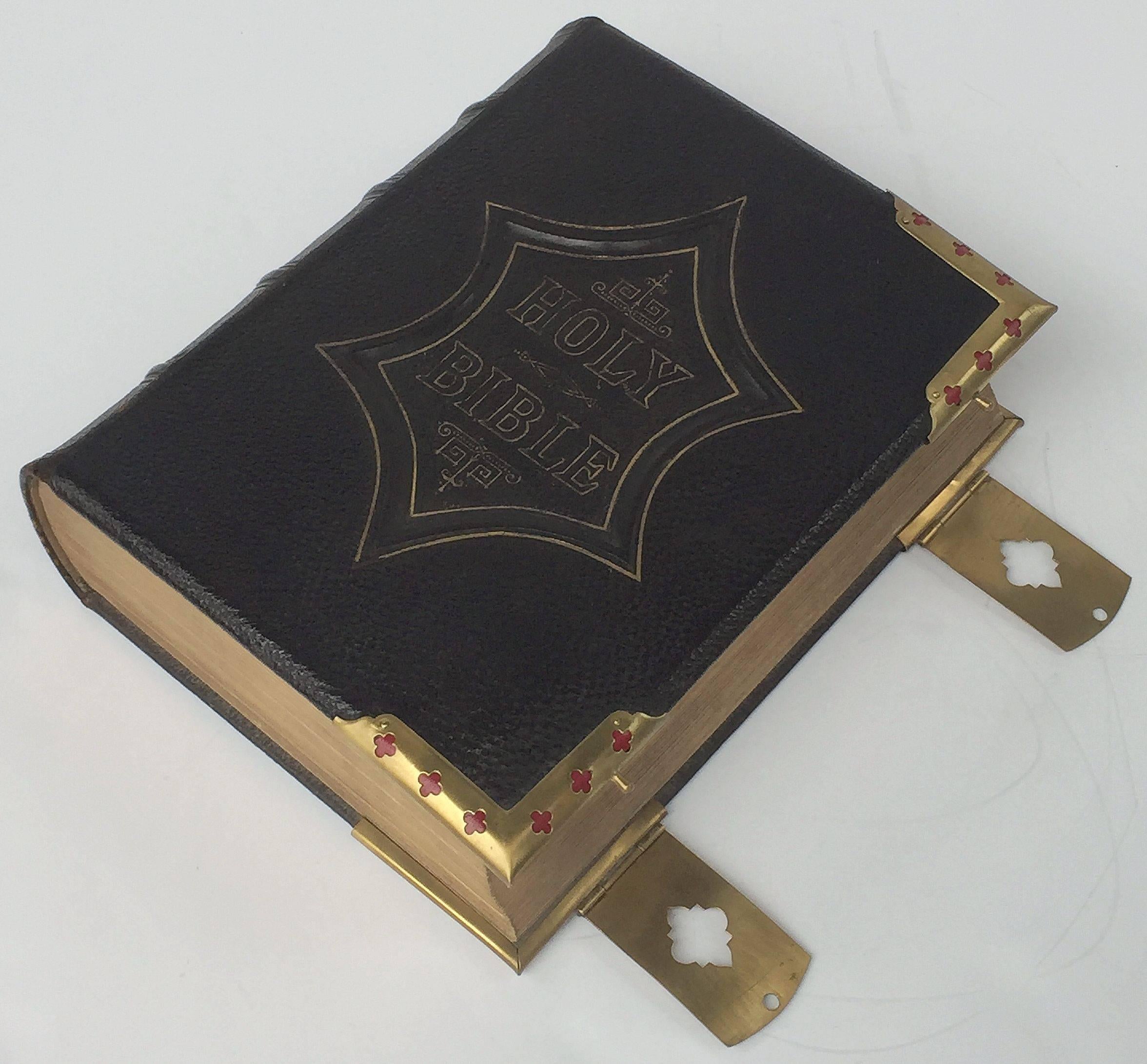 A fine 19th century holy bible published in England by Roberts and Co., 4 Eaton Street, Richmond, Surrey.

Block-titled “The national comprehensive family bible - The holy bible with the commentaries of Scott and Henry

Featuring many sepia and