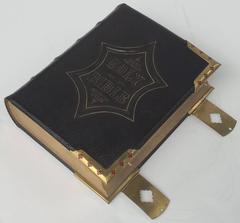 Large English Holy Bible with Clasps from the 19th Century