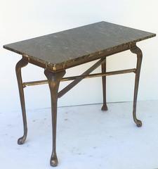 English Pub Bistro Table of Cast Iron with Granite Top