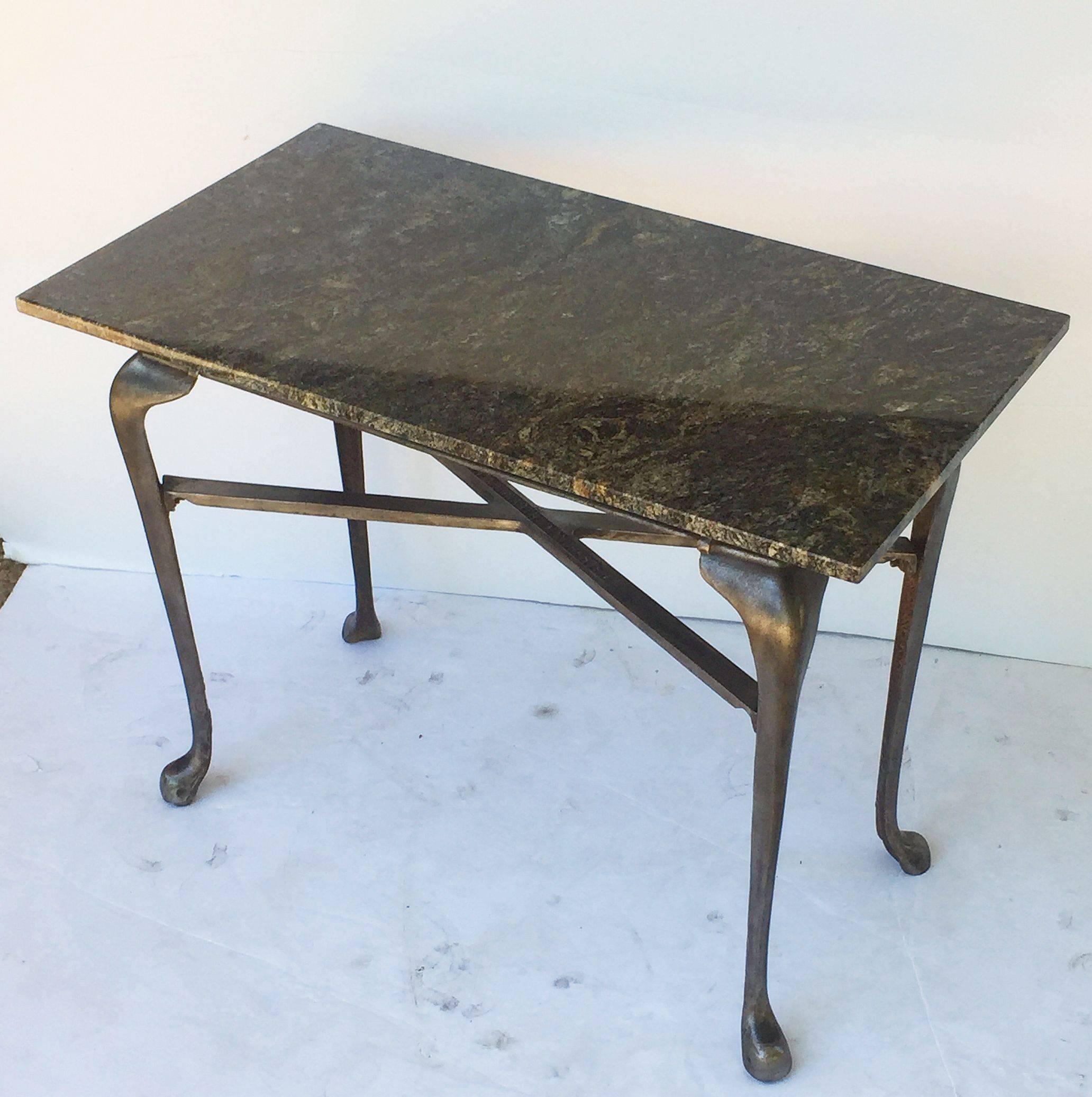 English Pub Bistro Table of Cast Iron with Granite Top 2