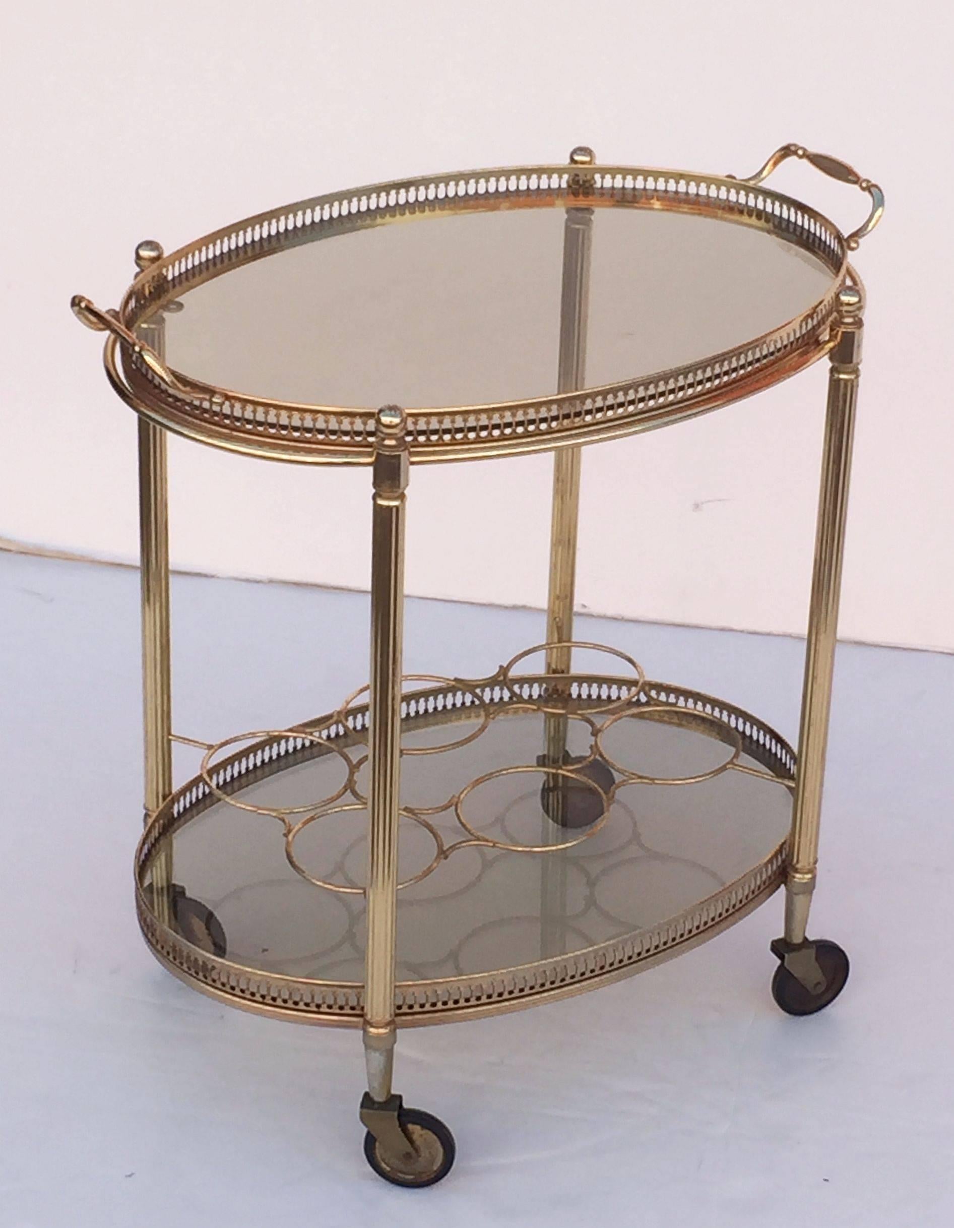 brass and glass tray