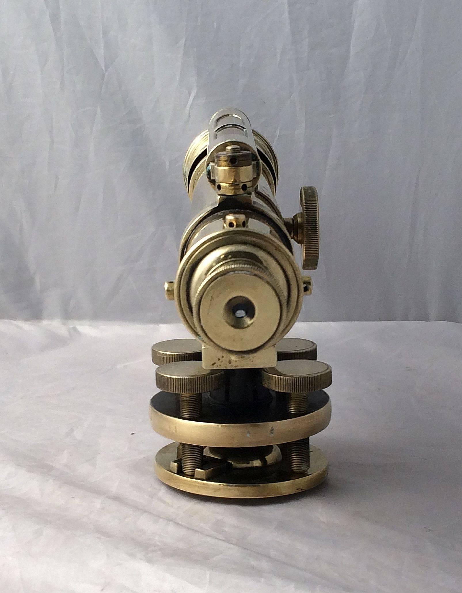 English Surveyor's Level or Theodolite by W.F. Stanley, London, in Original Fitted Box For Sale