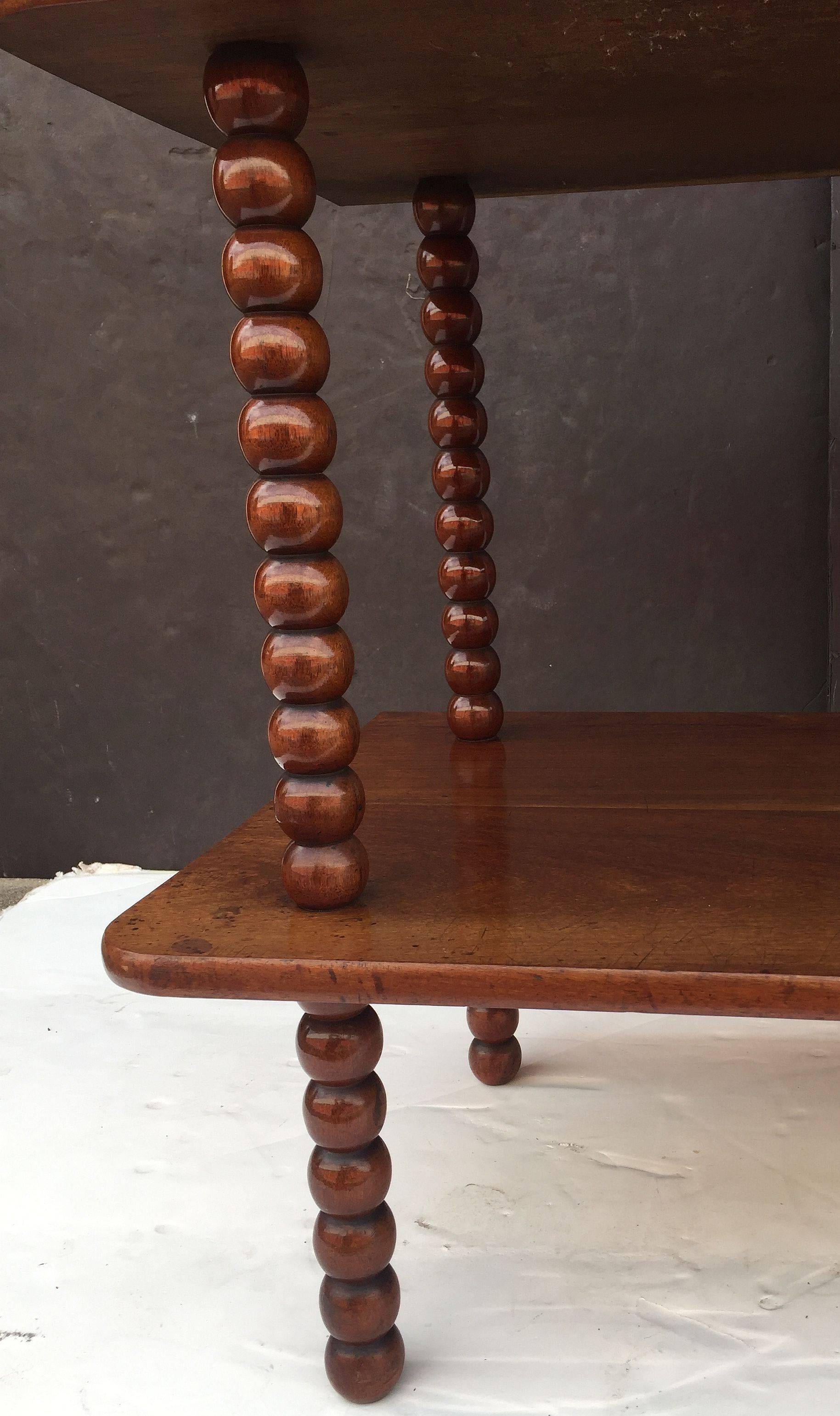 English Console Shelves of Mahogany with Bobbin Turned Supports For Sale 1
