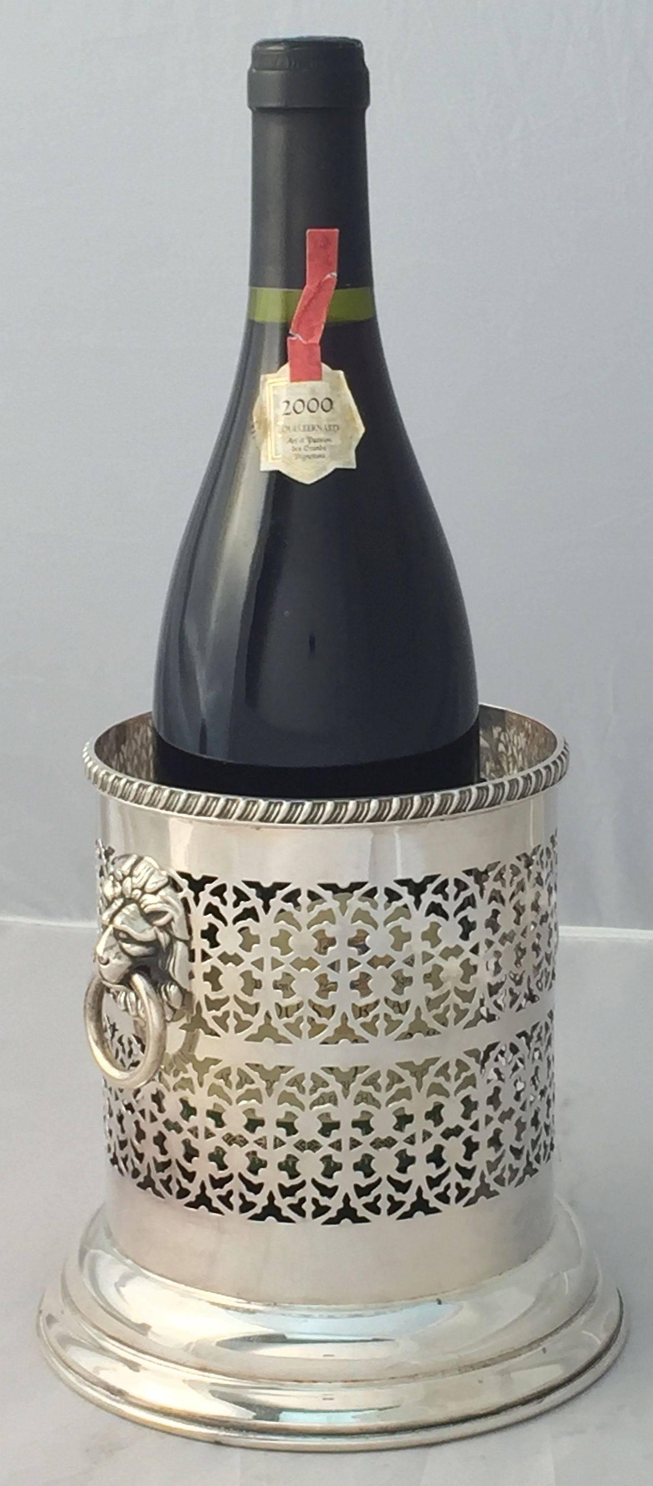 silver wine bottle stand
