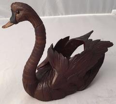 Black Forest Wooden Swan with Articulated Head and Neck
