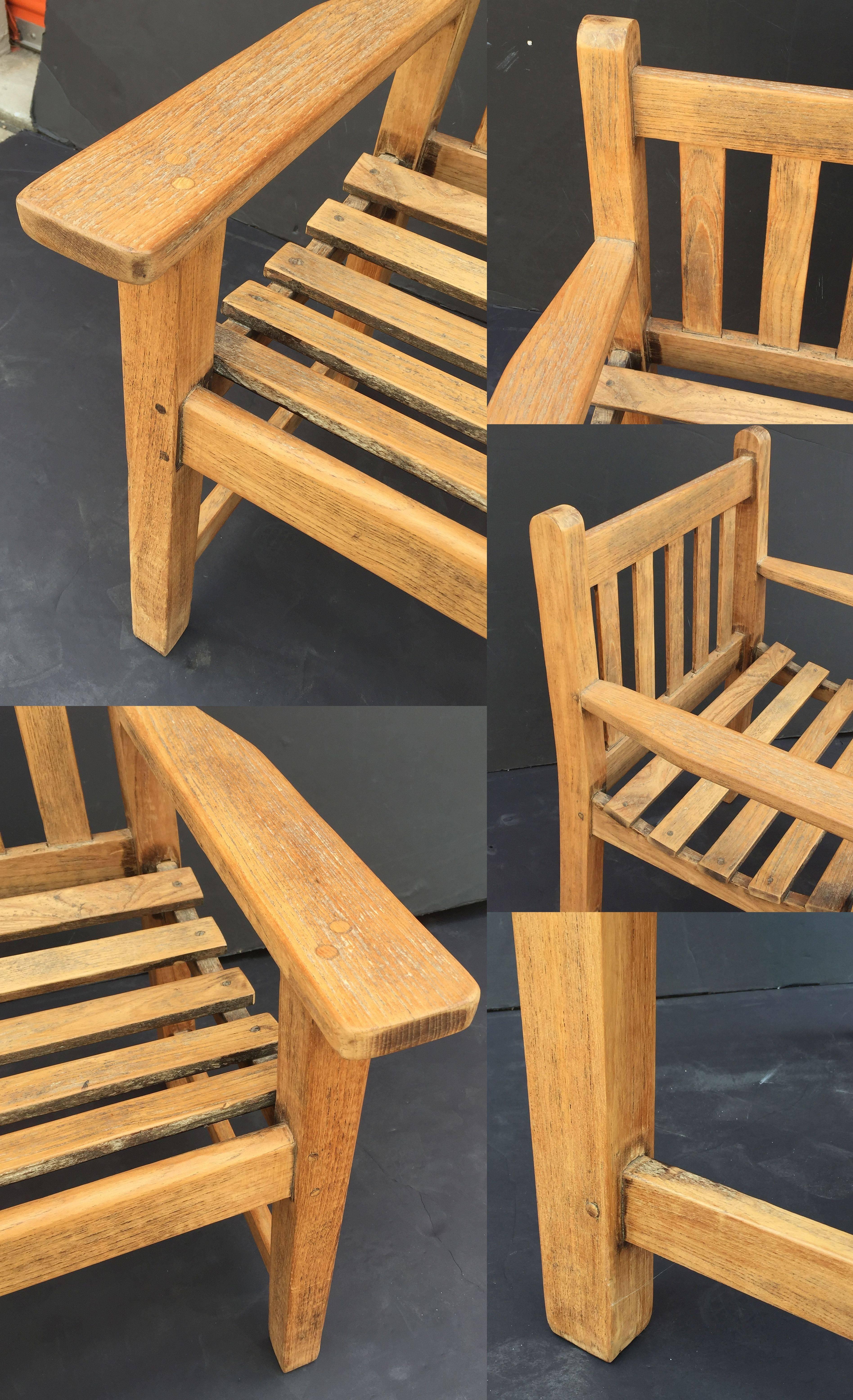 English Lister Chair of Teak for the Garden and Patio For Sale 2