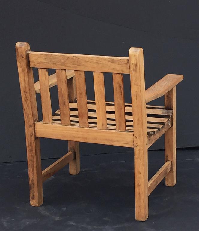 English Lister Chair Of Teak For The Garden And Patio For Sale At