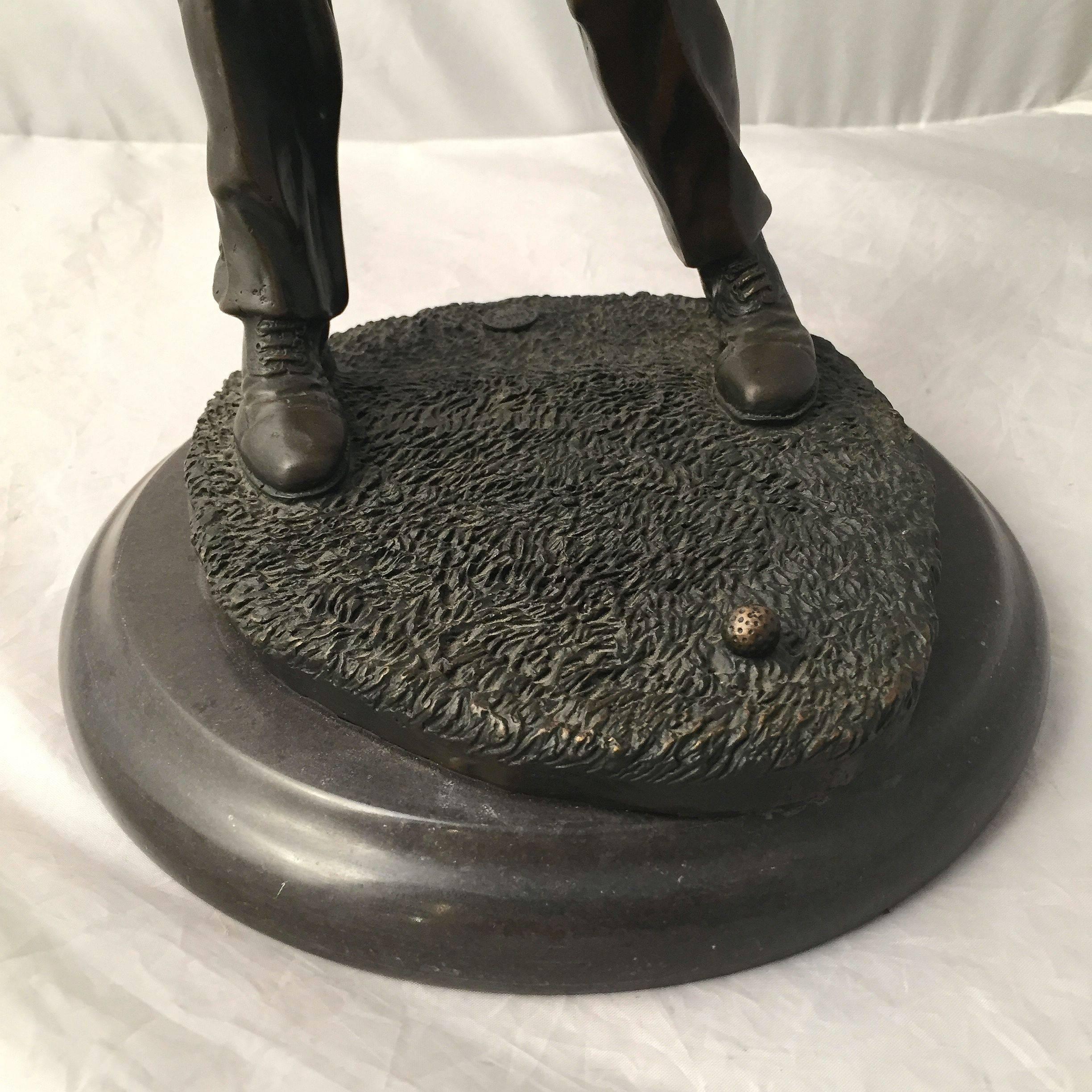 French Figural Bronze of a Golfer on a Marble Base 5