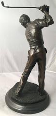 French Figural Bronze of a Golfer on a Marble Base