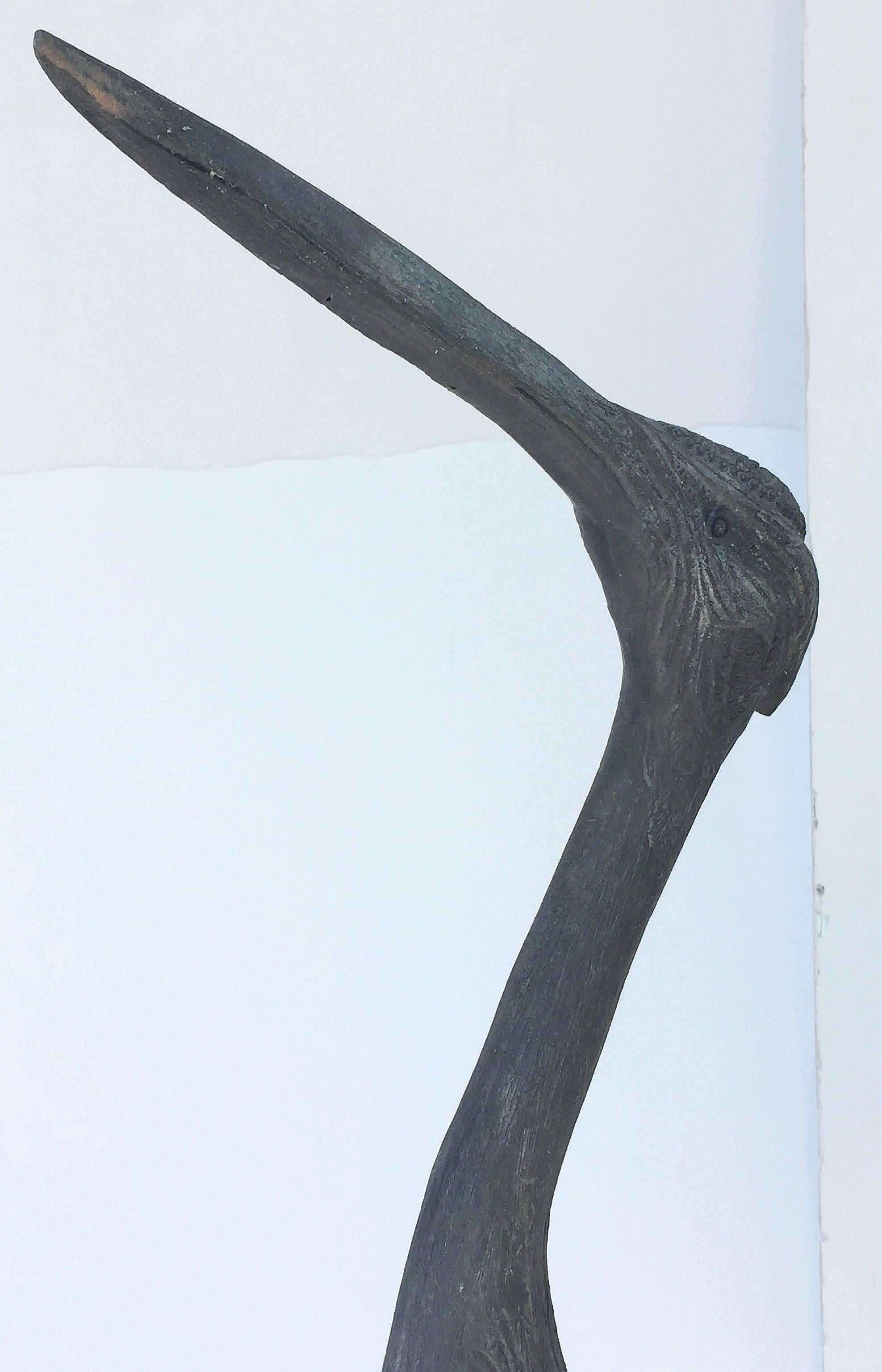 Pair of English Large Ornamental Lead Herons or Water Birds for the Garden 1