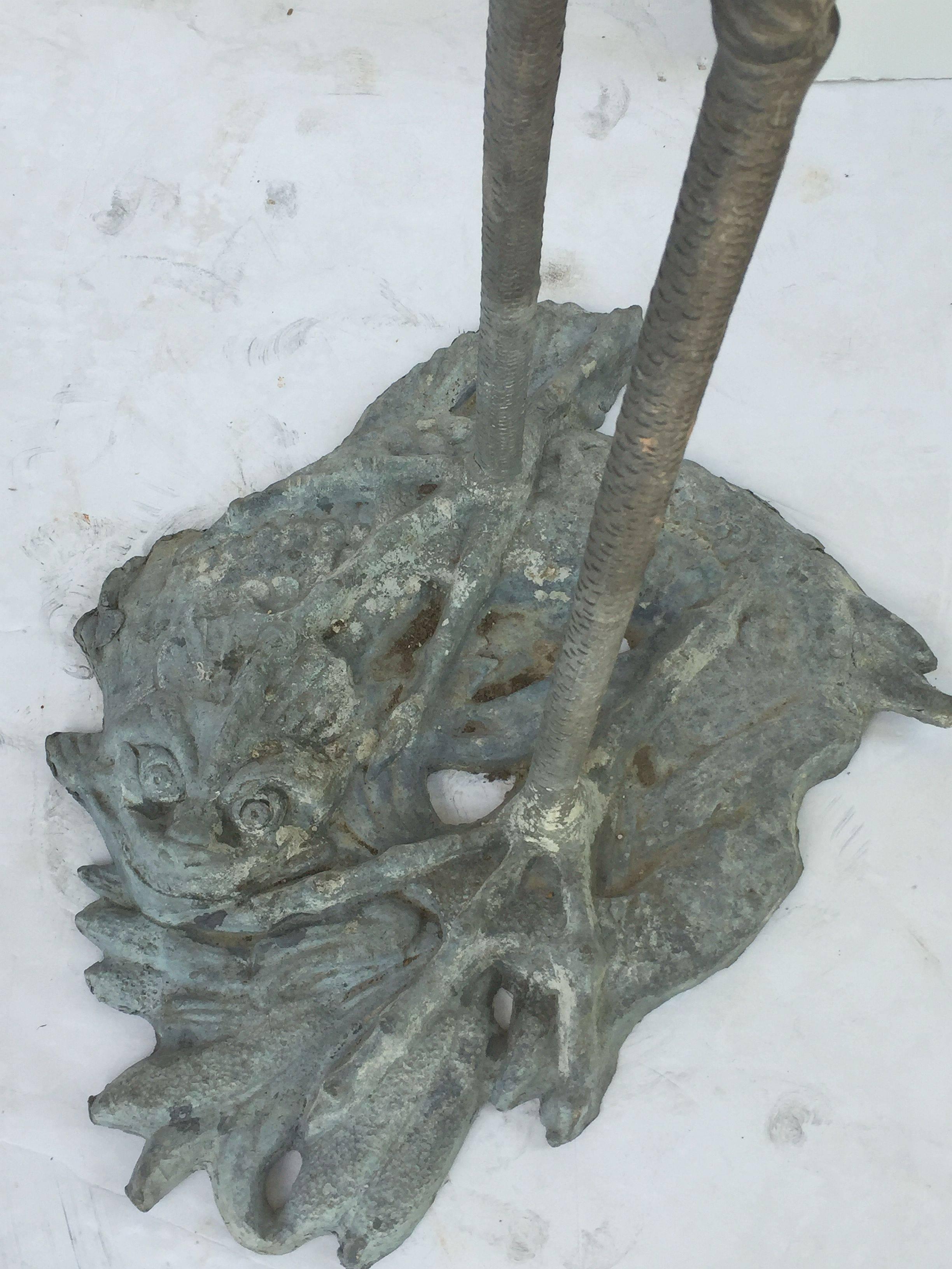 Pair of English Large Ornamental Lead Herons or Water Birds for the Garden 3