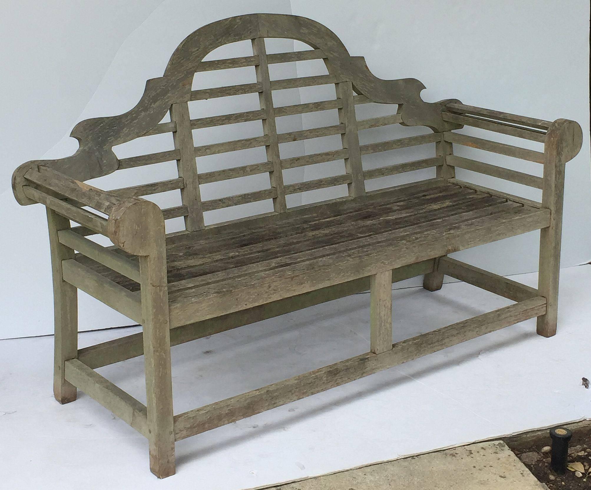 20th Century Pair of Lutyens Style Garden Bench Seats of Teak