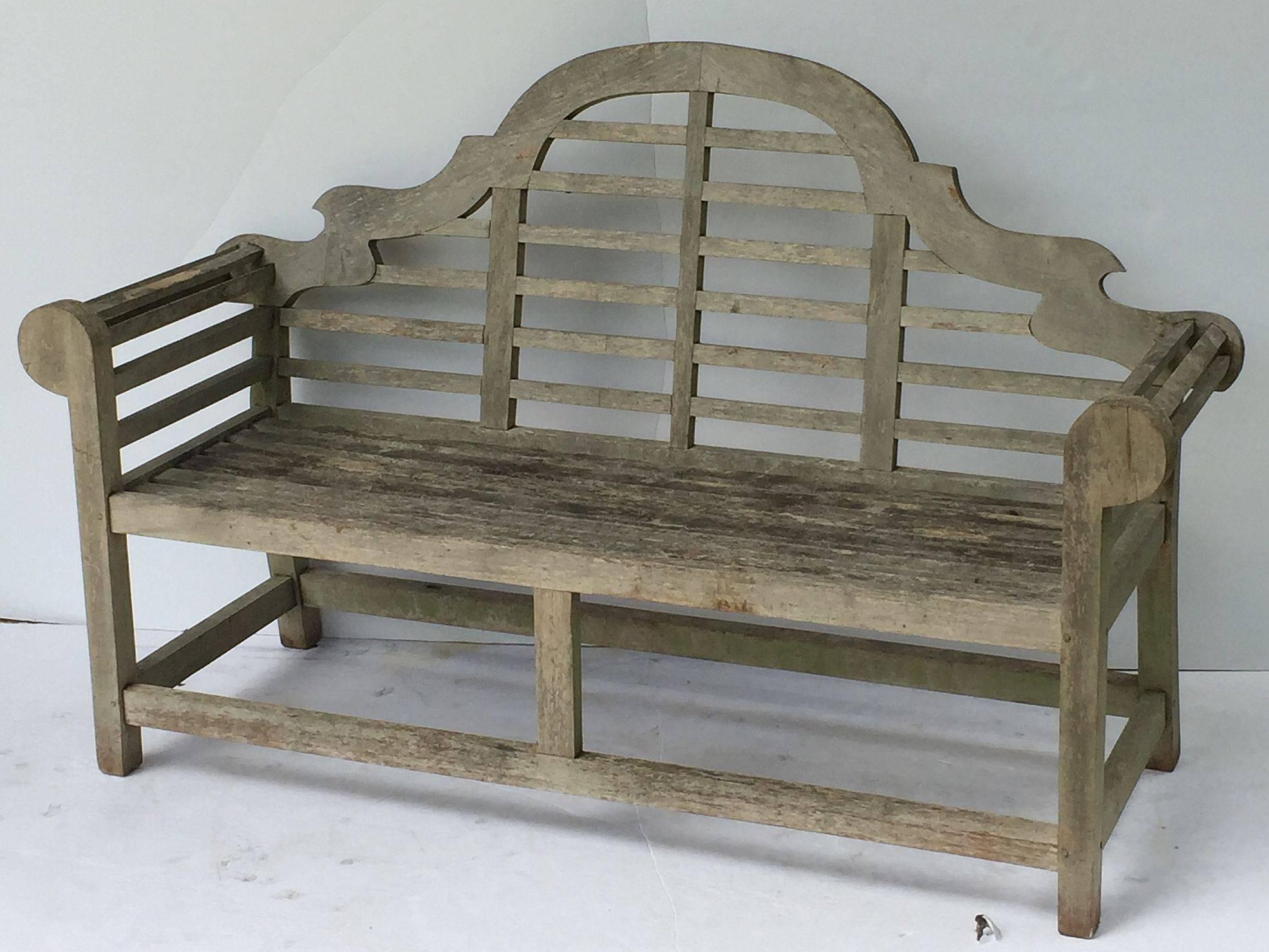 Wood Pair of Lutyens Style Garden Bench Seats of Teak