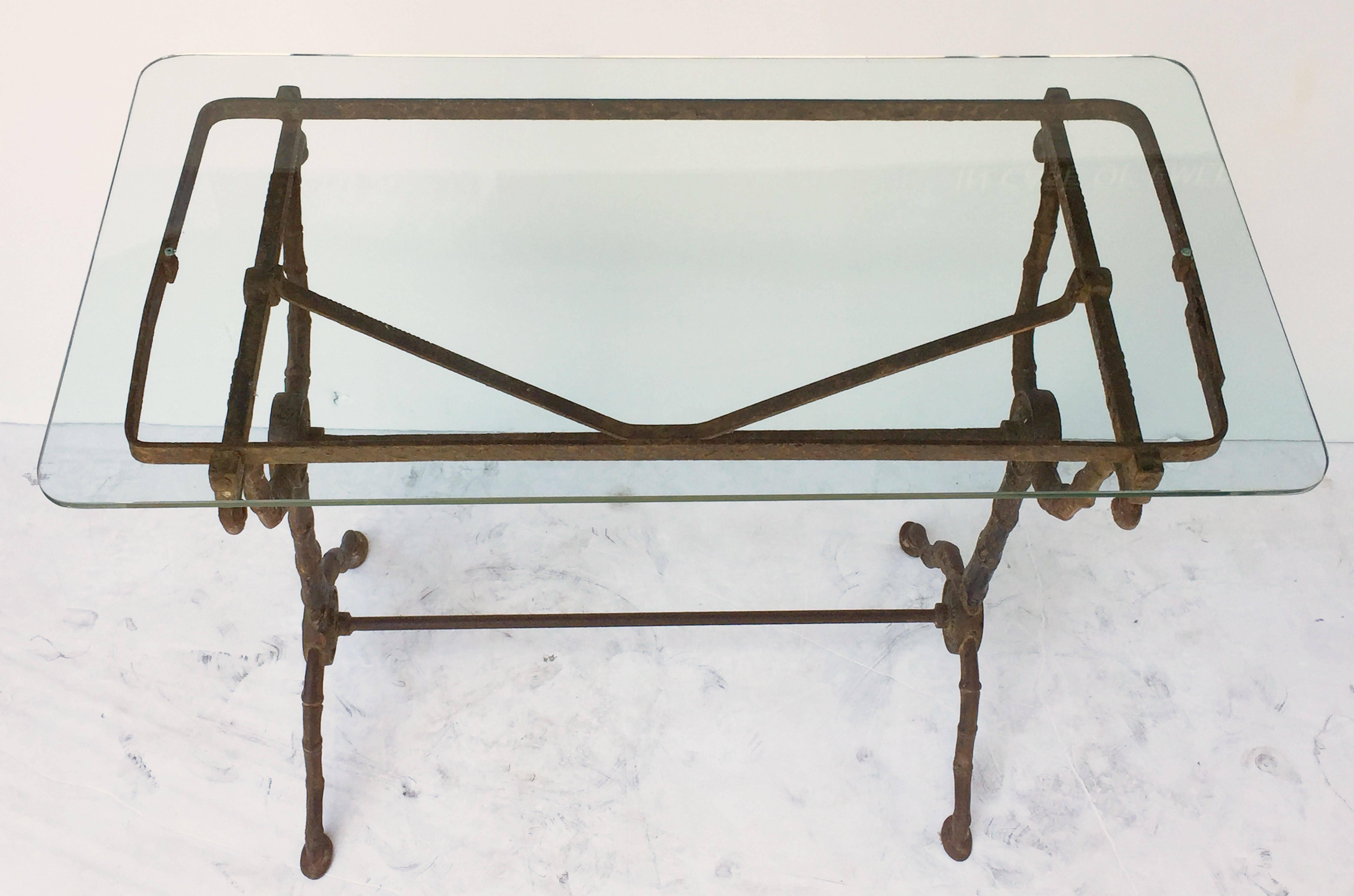 19th Century English Pub or Bistro Tables of Cast Iron with Glass Tops 'Individually Priced'