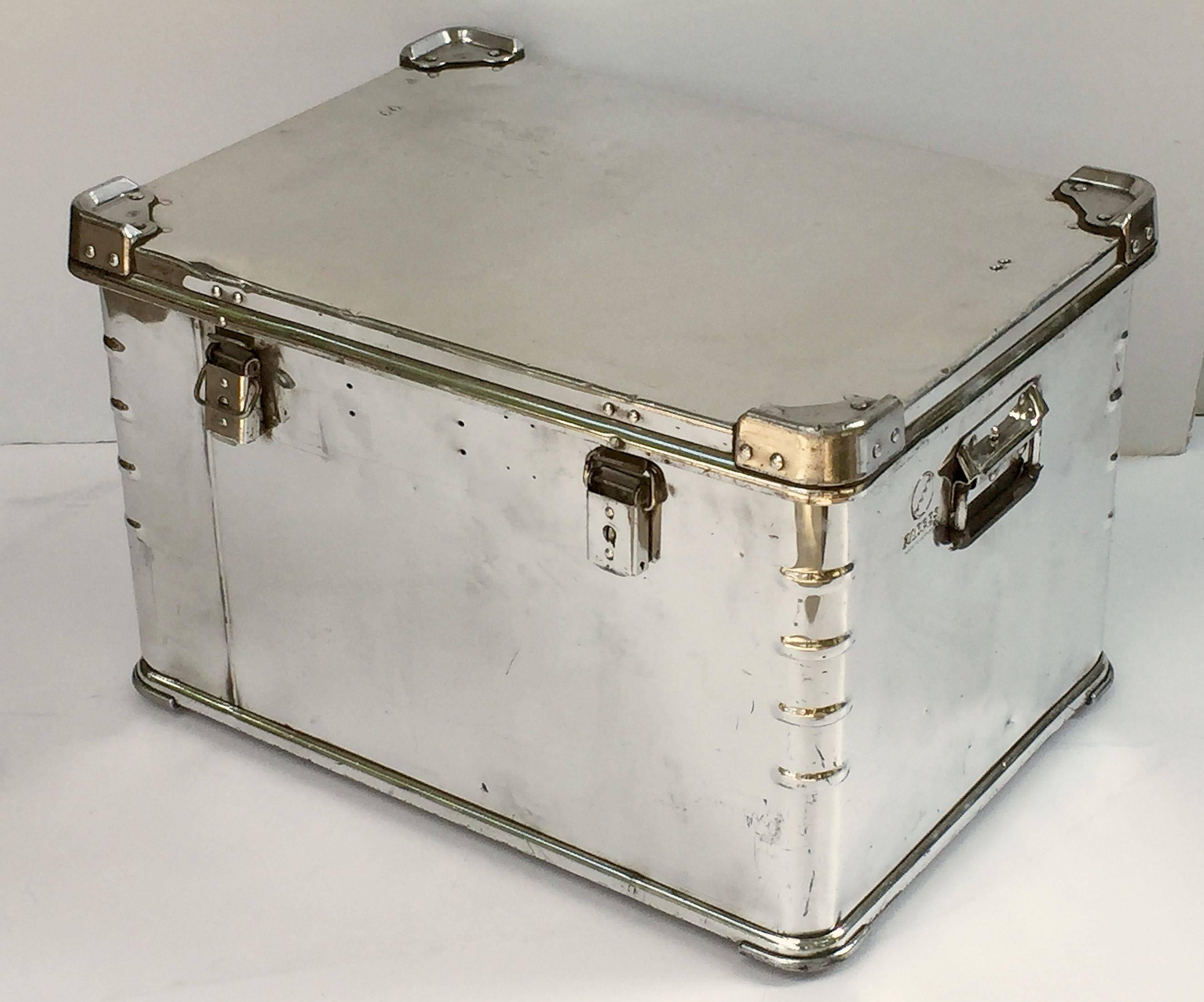 German Luggage Trunks of Polished Aluminum 'Individually Priced' In Good Condition In Austin, TX