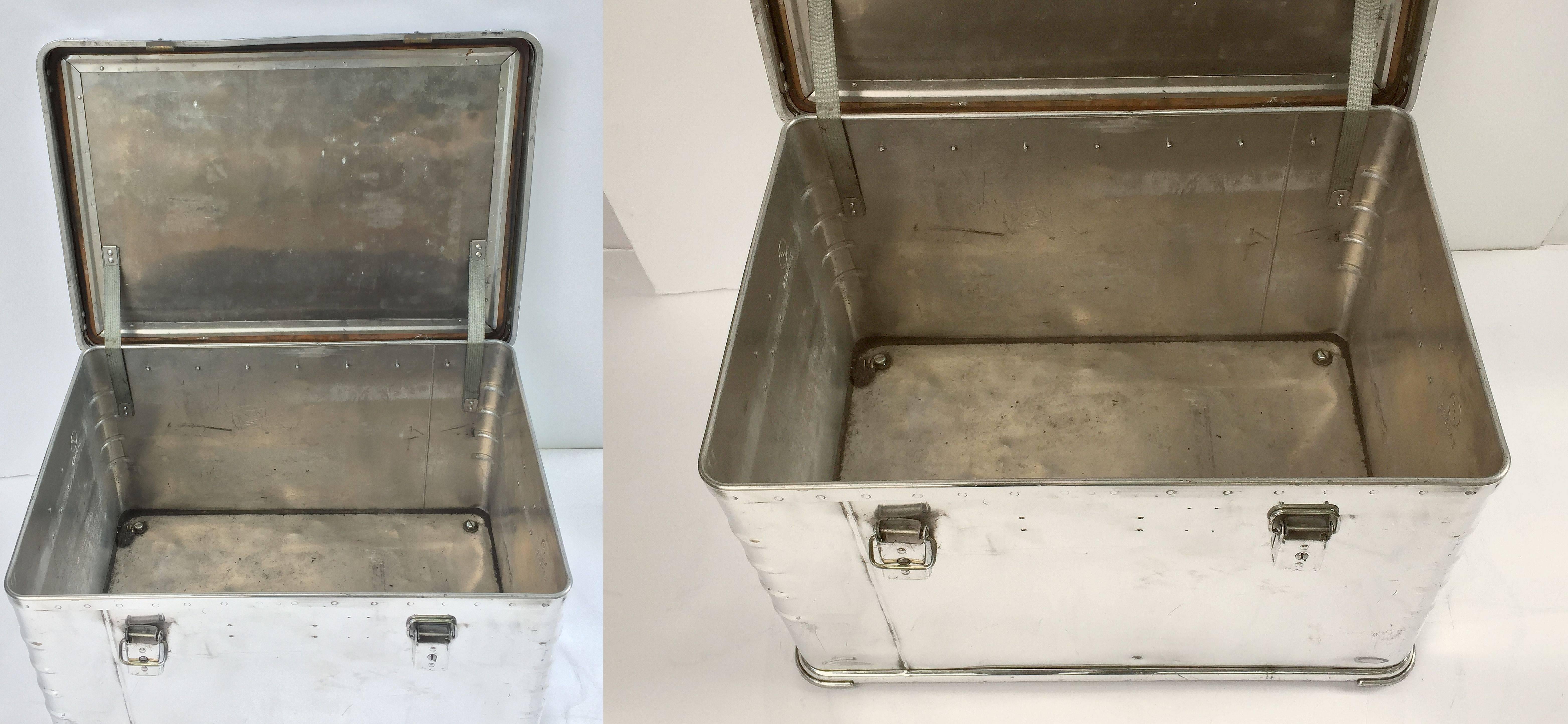 German Luggage Trunks of Polished Aluminum 'Individually Priced' 2