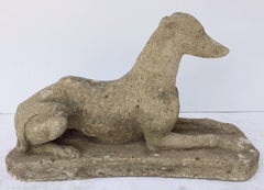 English Garden Stone Statue of a Greyhound or Whippet