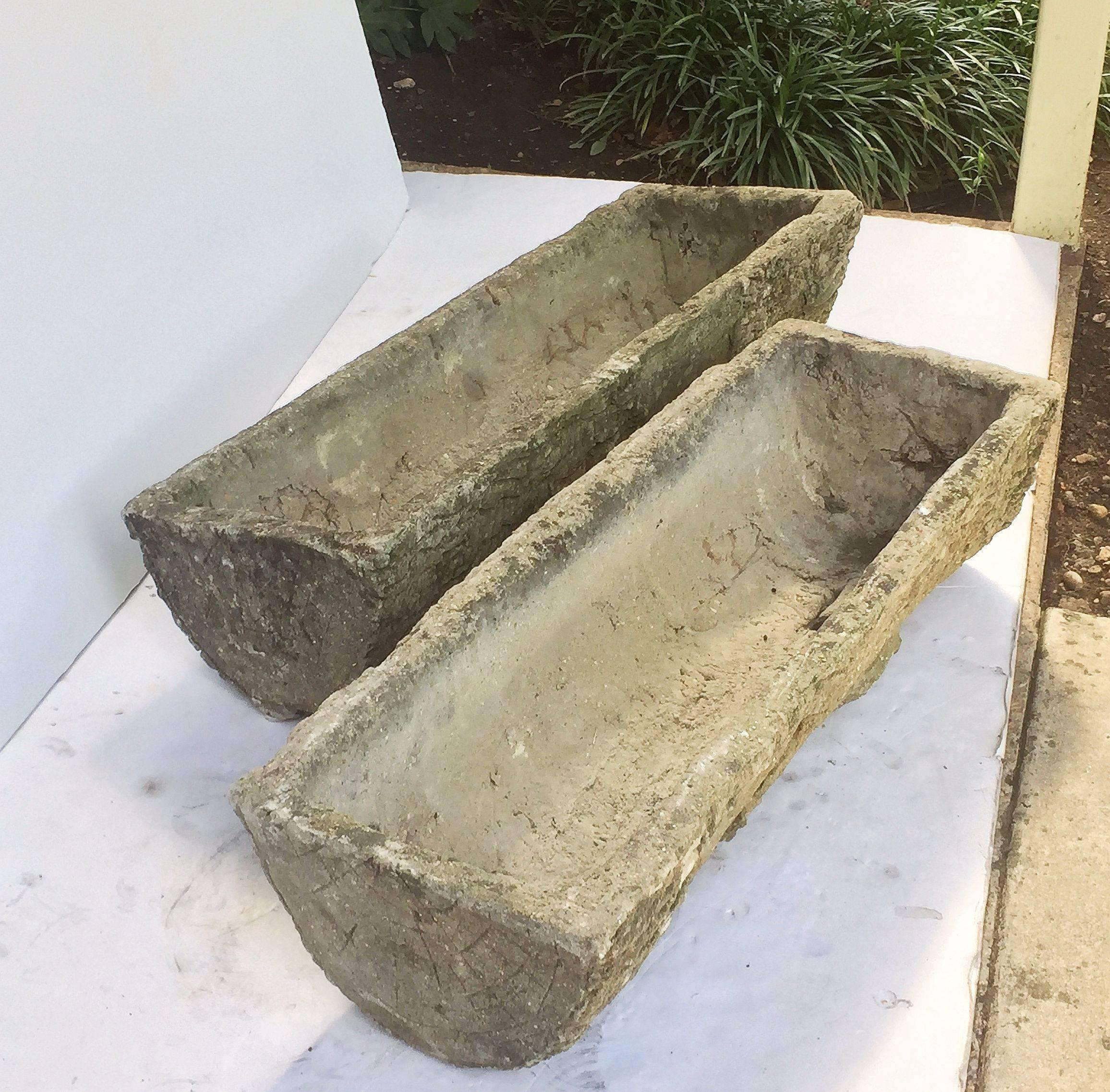 Large English Garden Stone Faux Bois Log Planters 'Individually Priced' 1