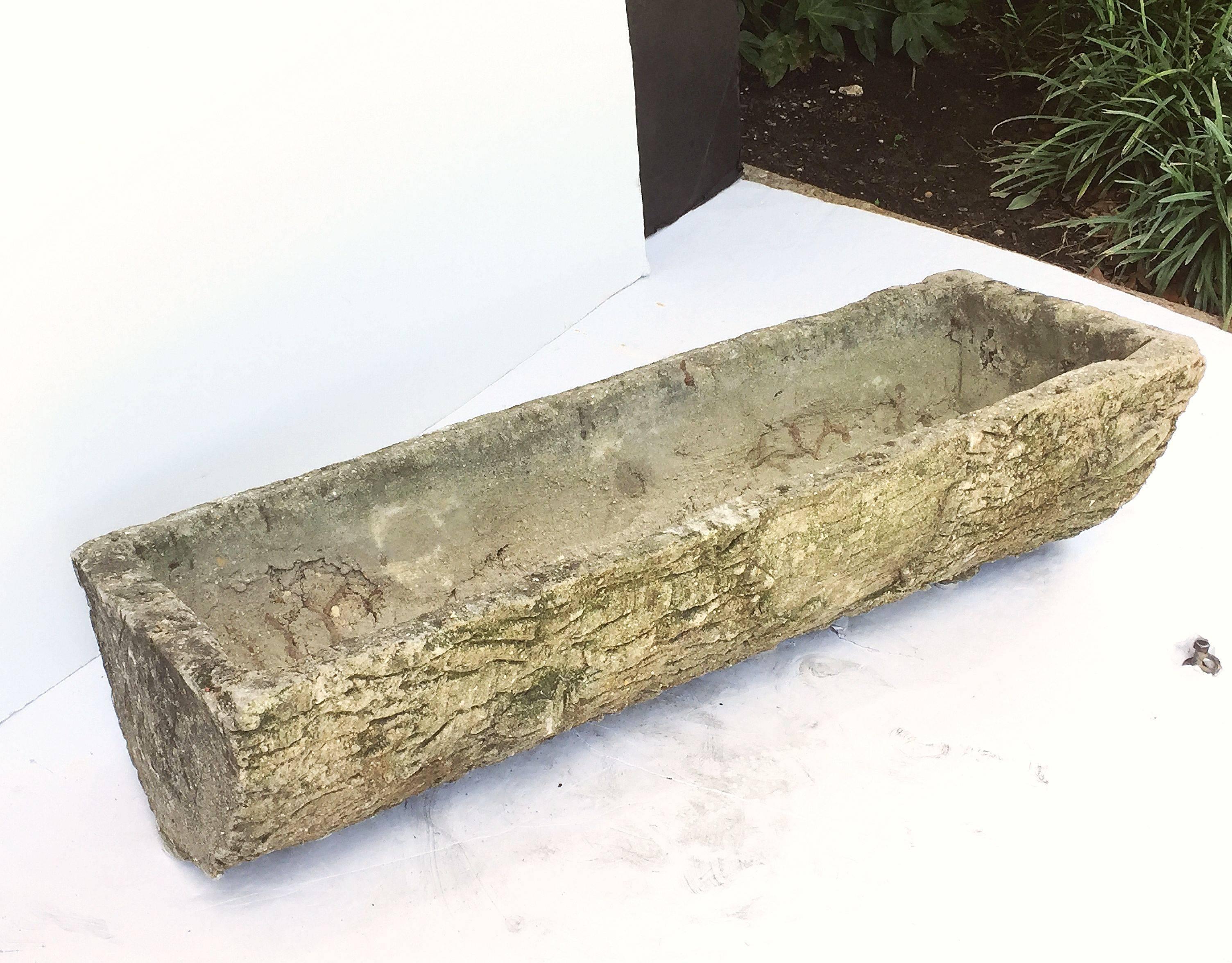 Cast Stone Large English Garden Stone Faux Bois Log Planters 'Individually Priced'