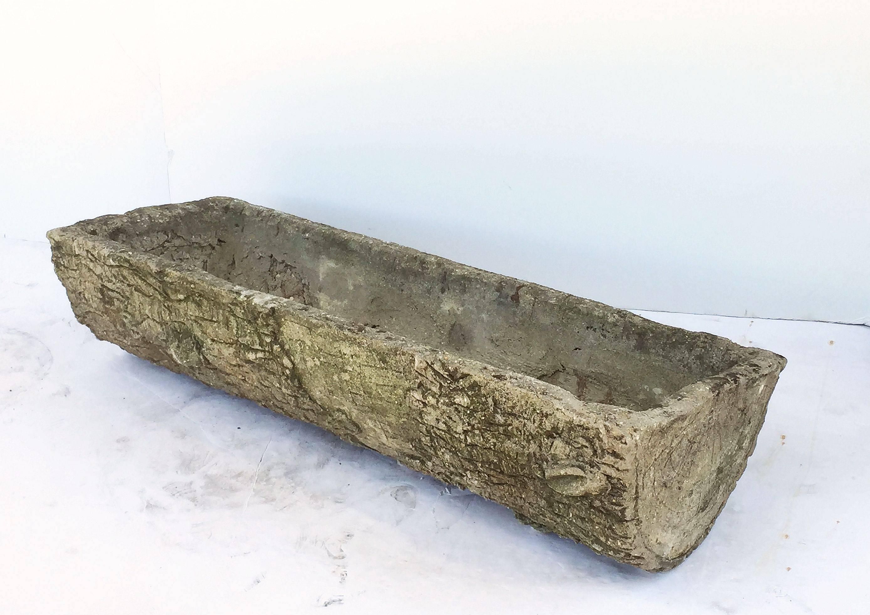 Large English Garden Stone Faux Bois Log Planters 'Individually Priced' In Good Condition In Austin, TX