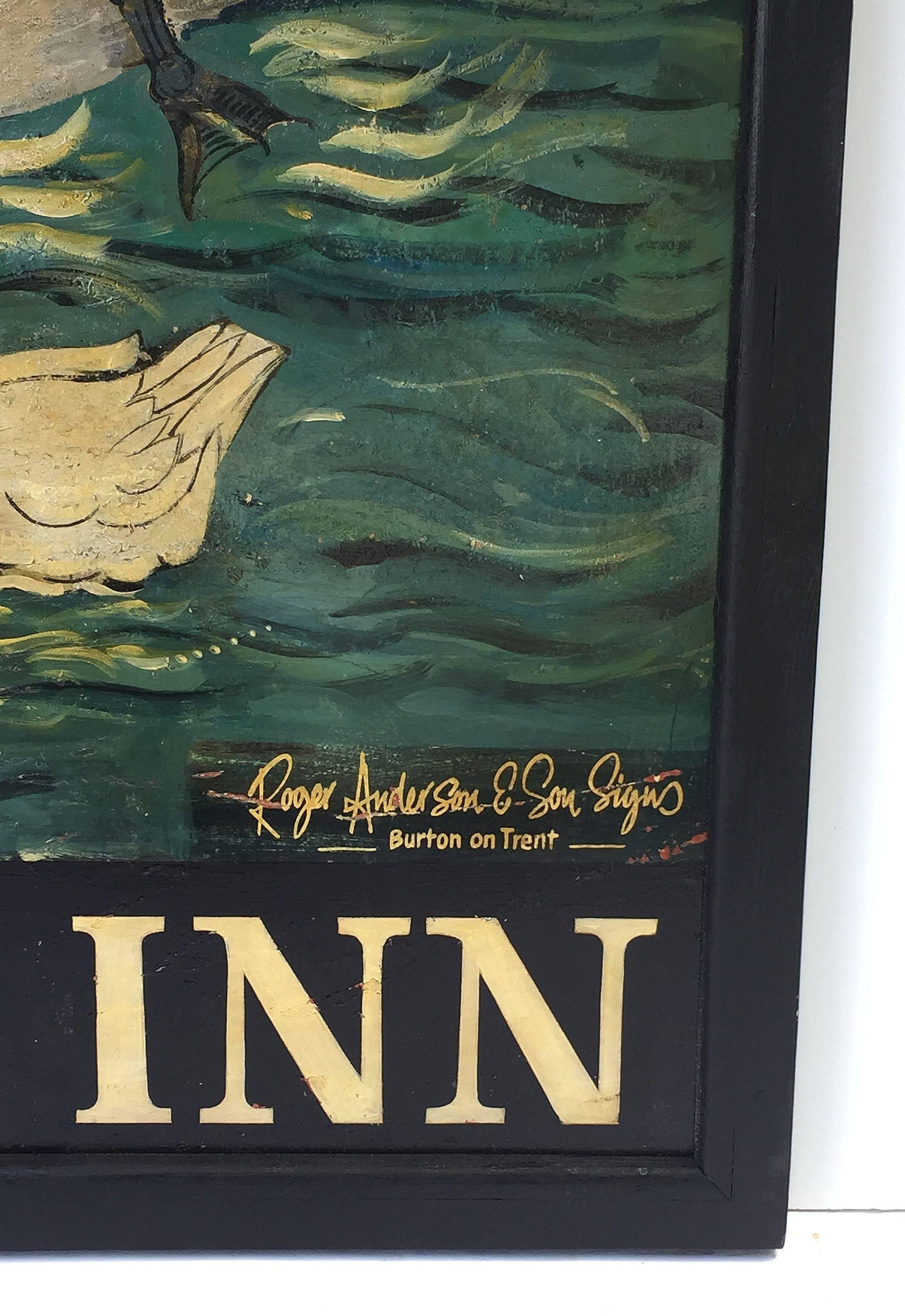 English Pub Sign, Swan Inn In Excellent Condition In Austin, TX