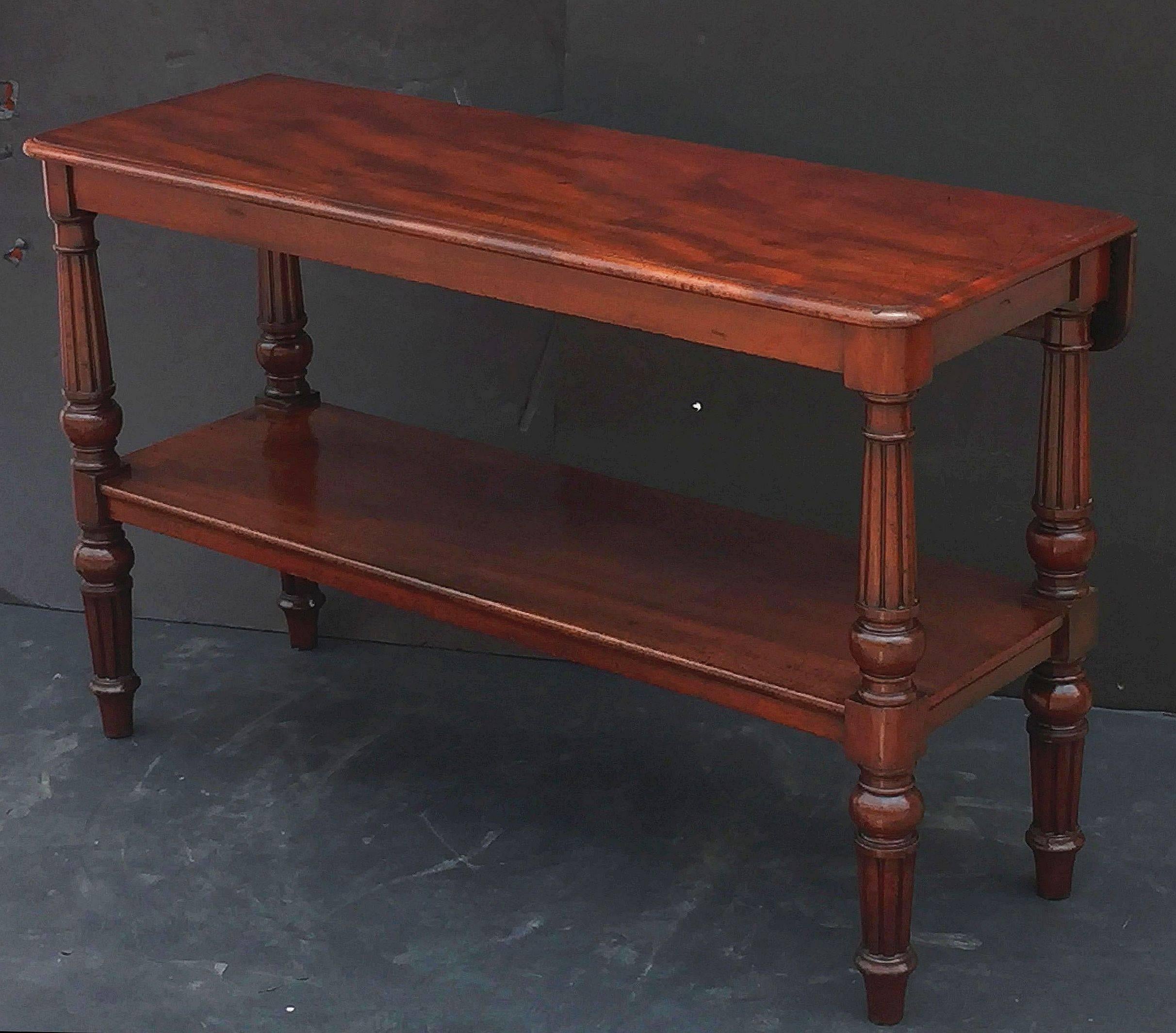19th Century English Console Server of Mahogany with Extended Top
