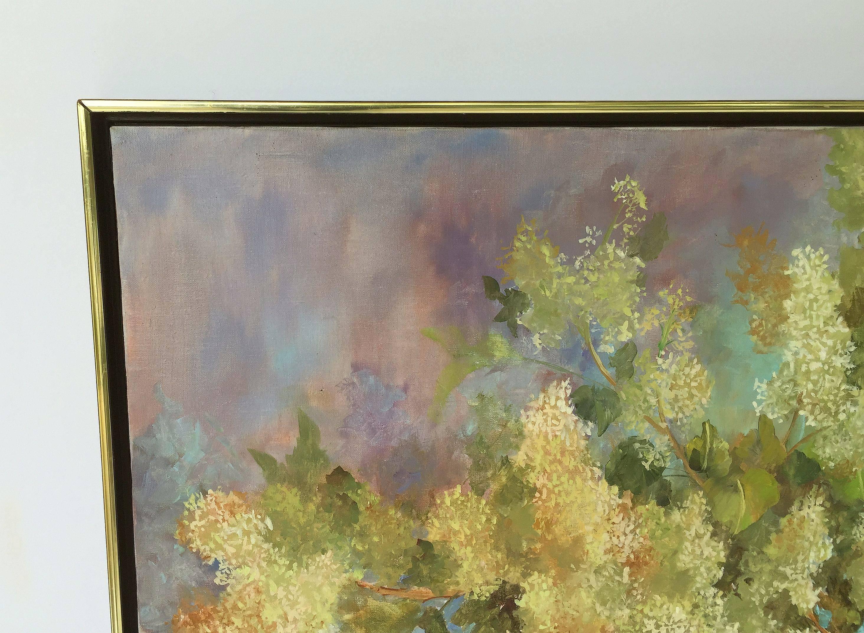 Large American School Still Life Painting on Canvas In Good Condition In Austin, TX