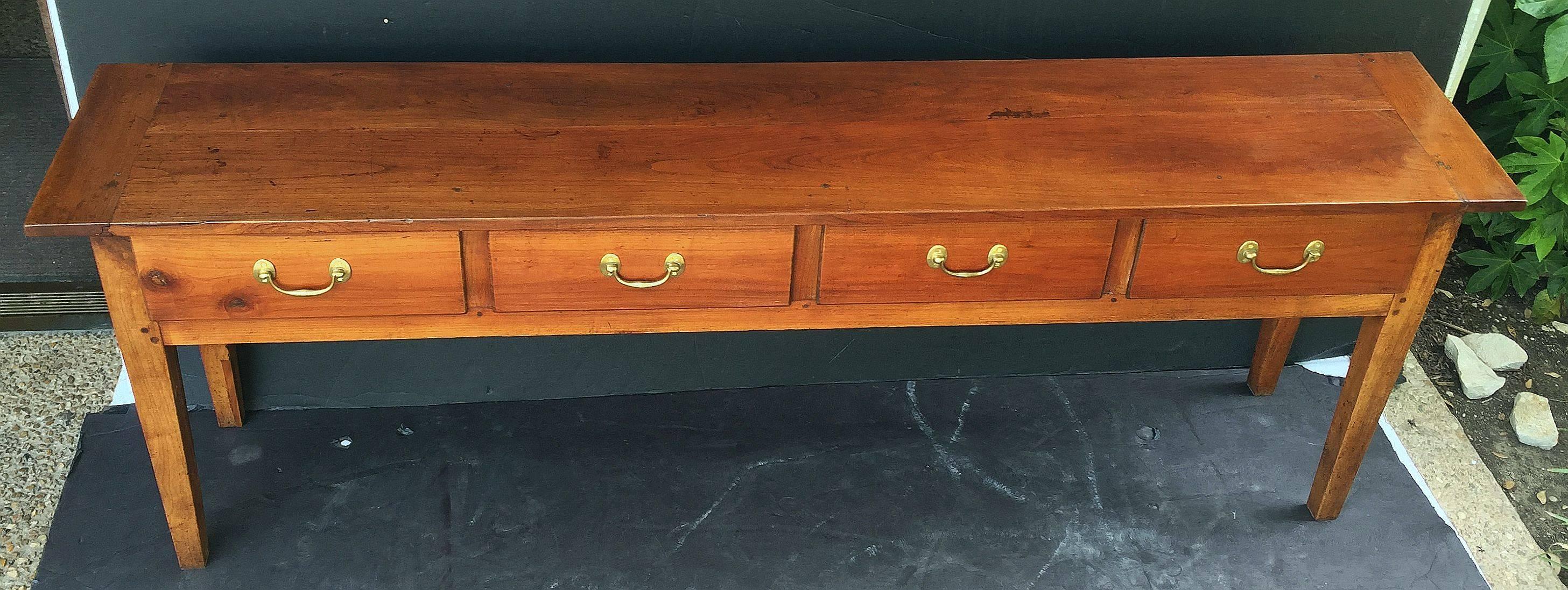 French Console Server or Sideboard of Cherry In Excellent Condition In Austin, TX