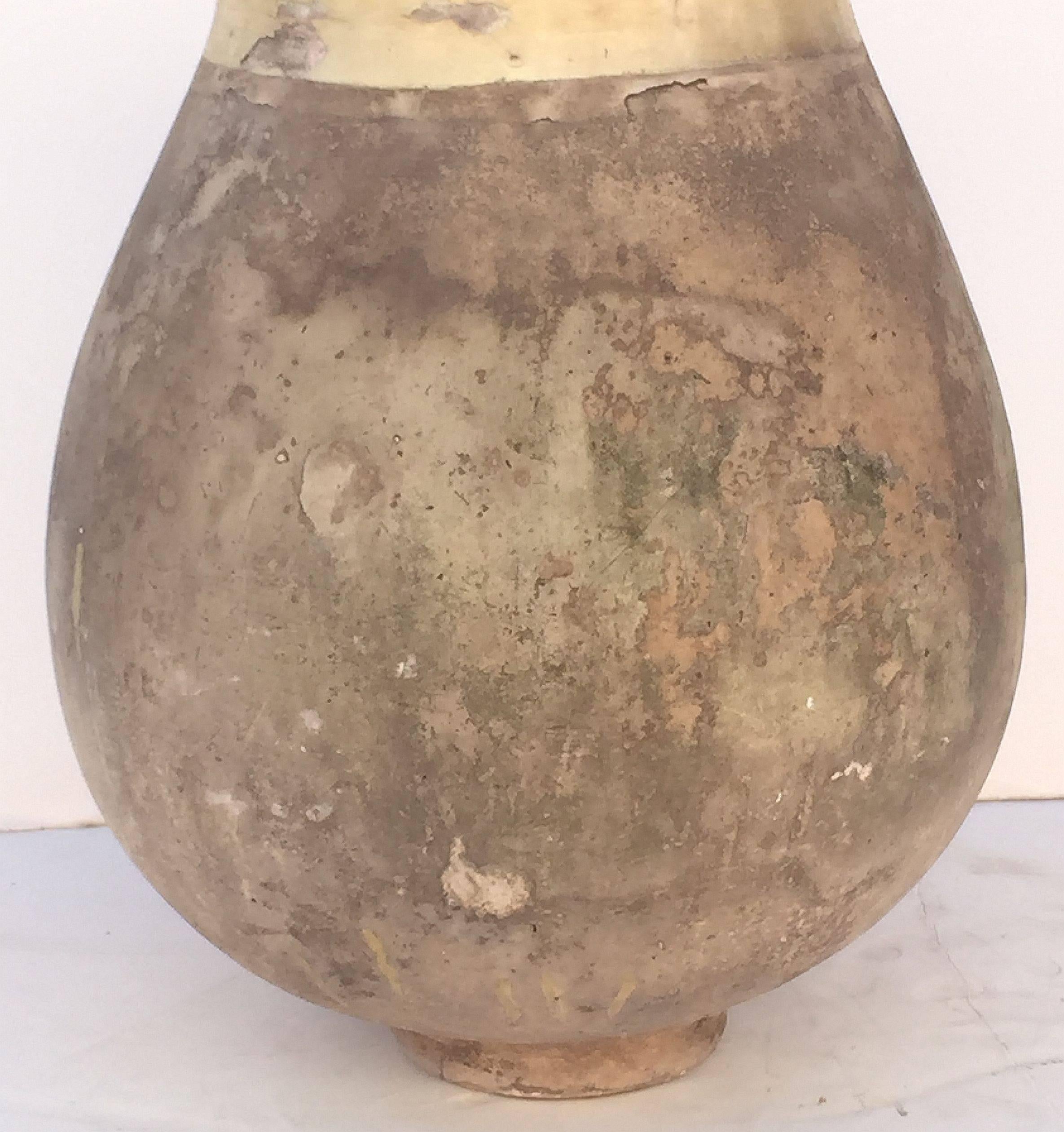 Earthenware Large Biot Garden Urn or Oil Jar from France