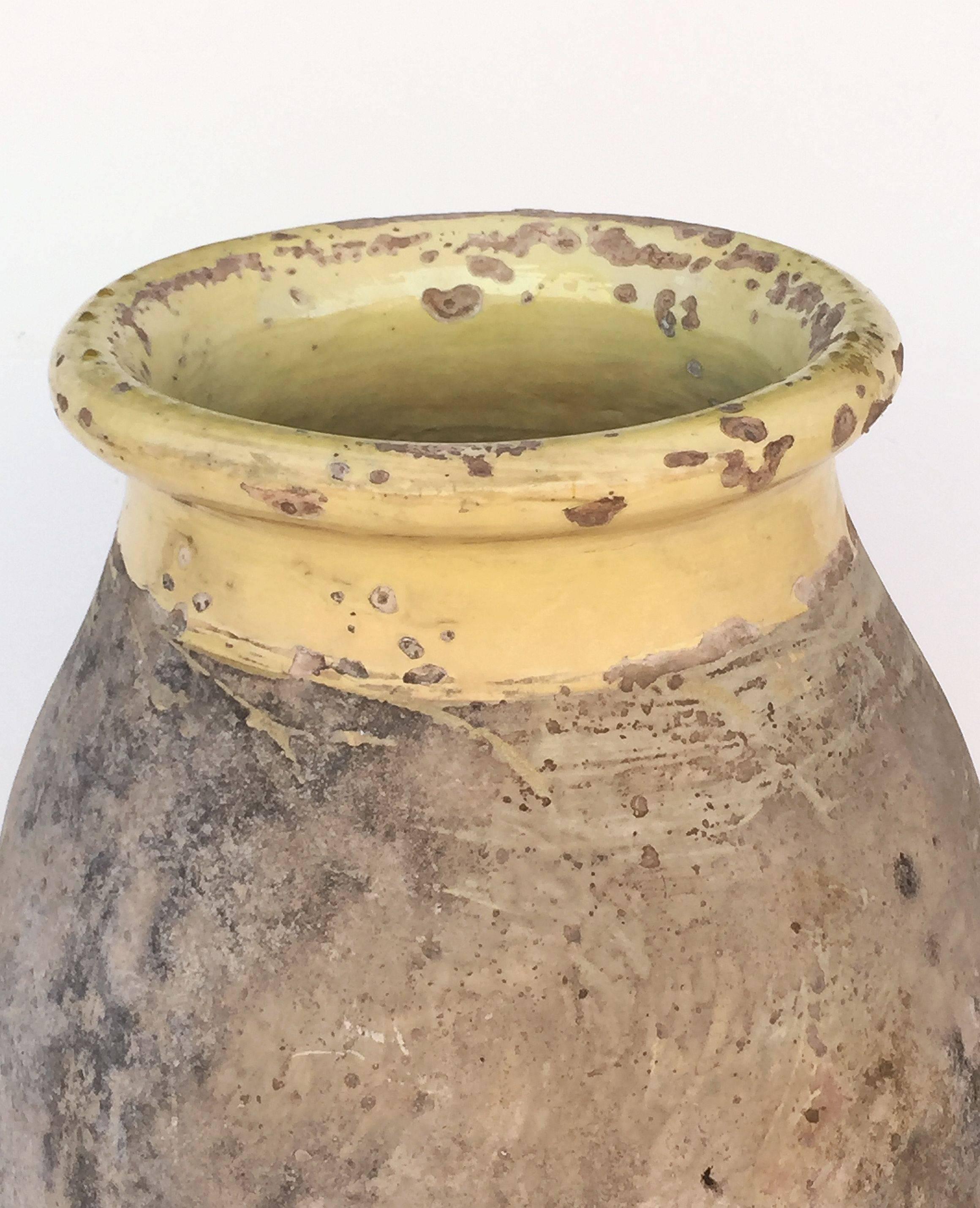 Glazed Large Biot Garden Urn or Oil Jar from France