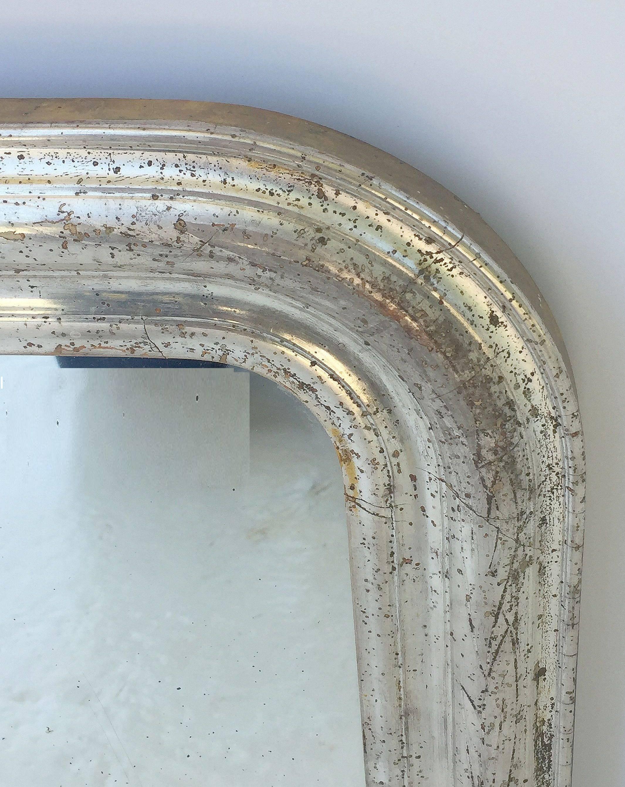Louis Philippe Silver Gilt Mirror In Excellent Condition In Austin, TX