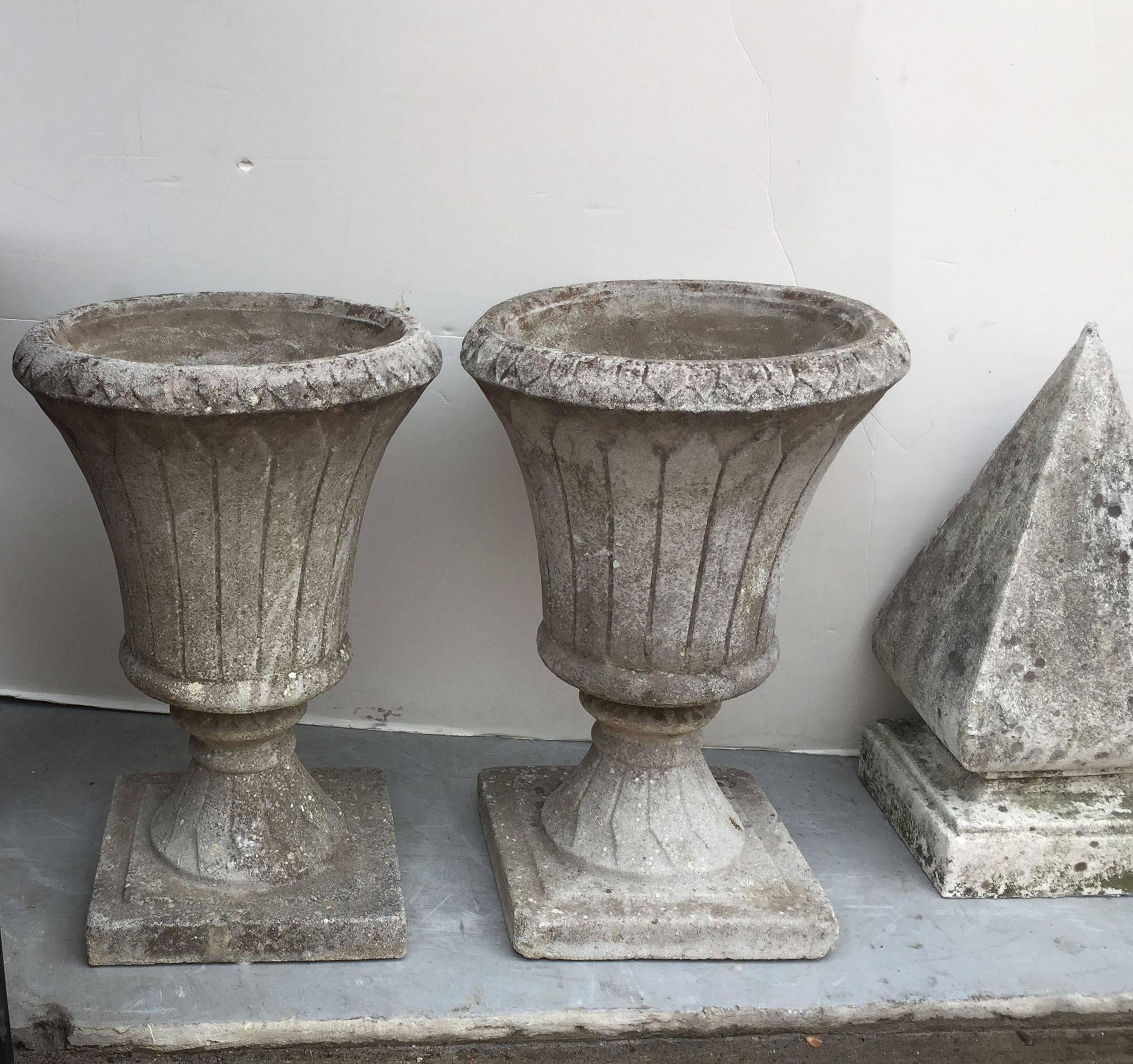 English Garden Stone Urns in the Classical Style 'Individually Priced' 1