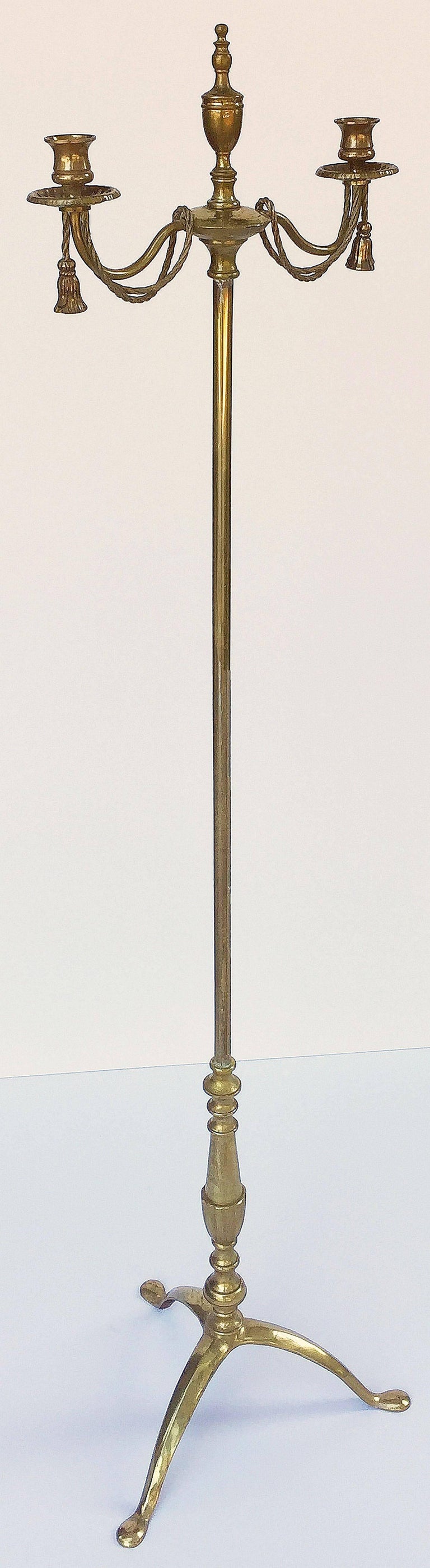 Regency Floor-Standing Candleholder or Candelabra of Brass from England For  Sale at 1stDibs