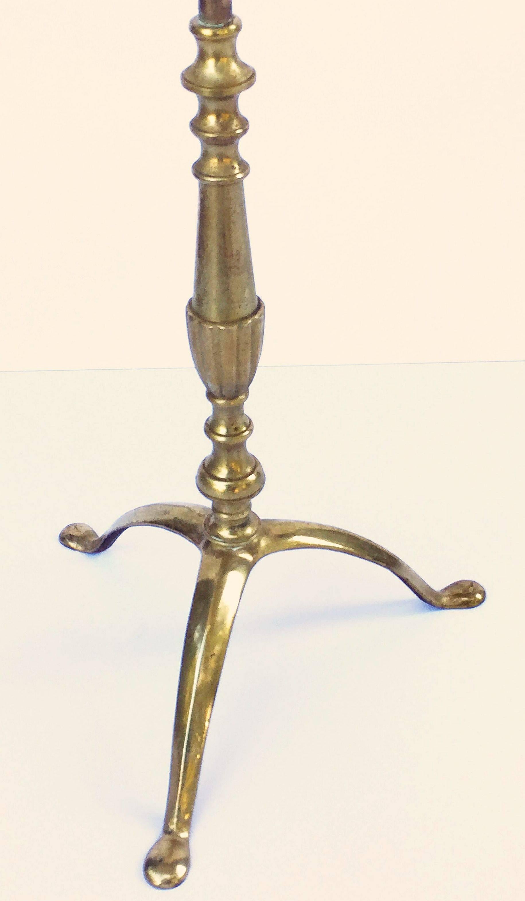 Metal Regency Floor-Standing Candleholder or Candelabra of Brass from England For Sale
