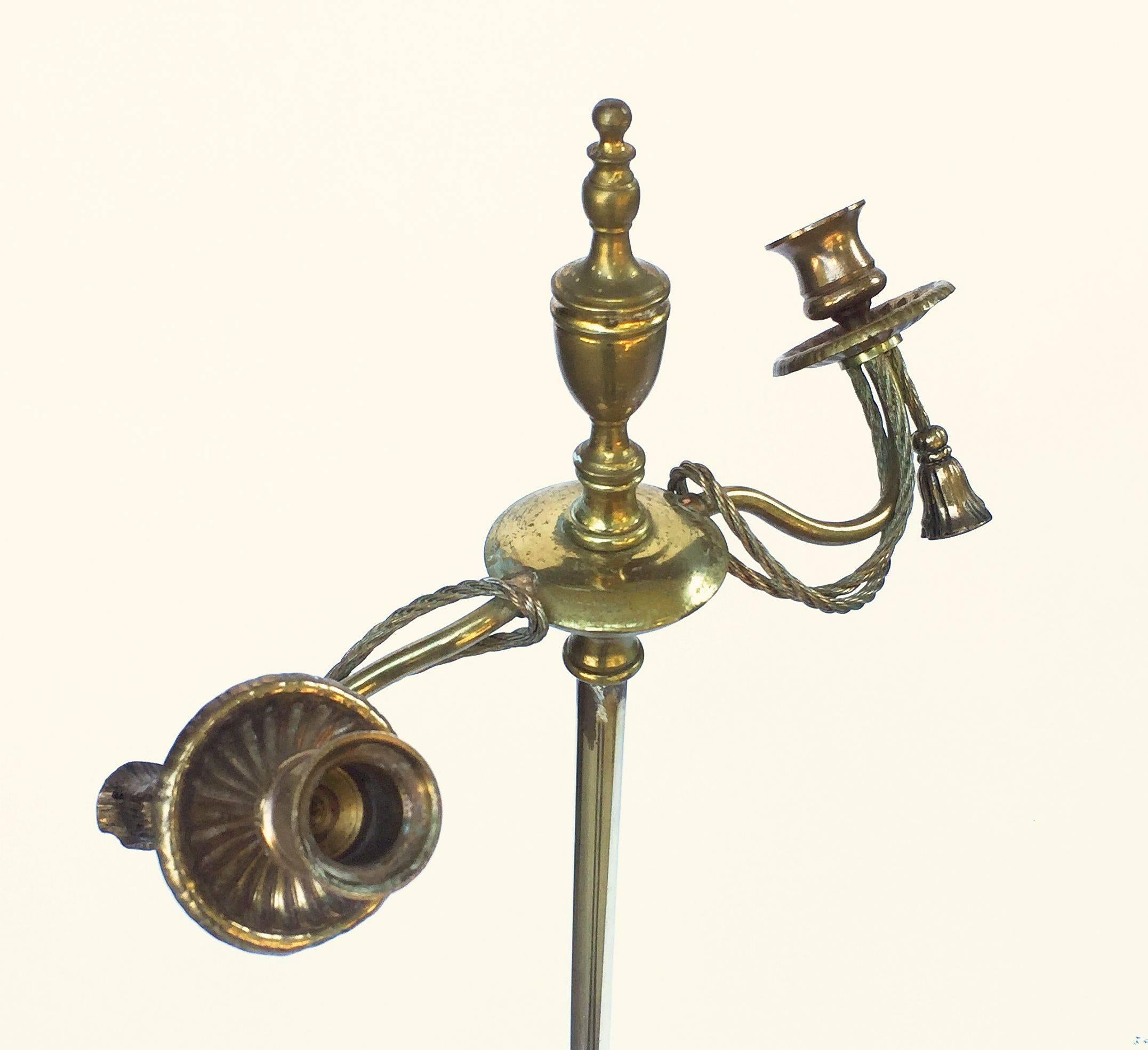 19th Century Regency Floor-Standing Candleholder or Candelabra of Brass from England For Sale