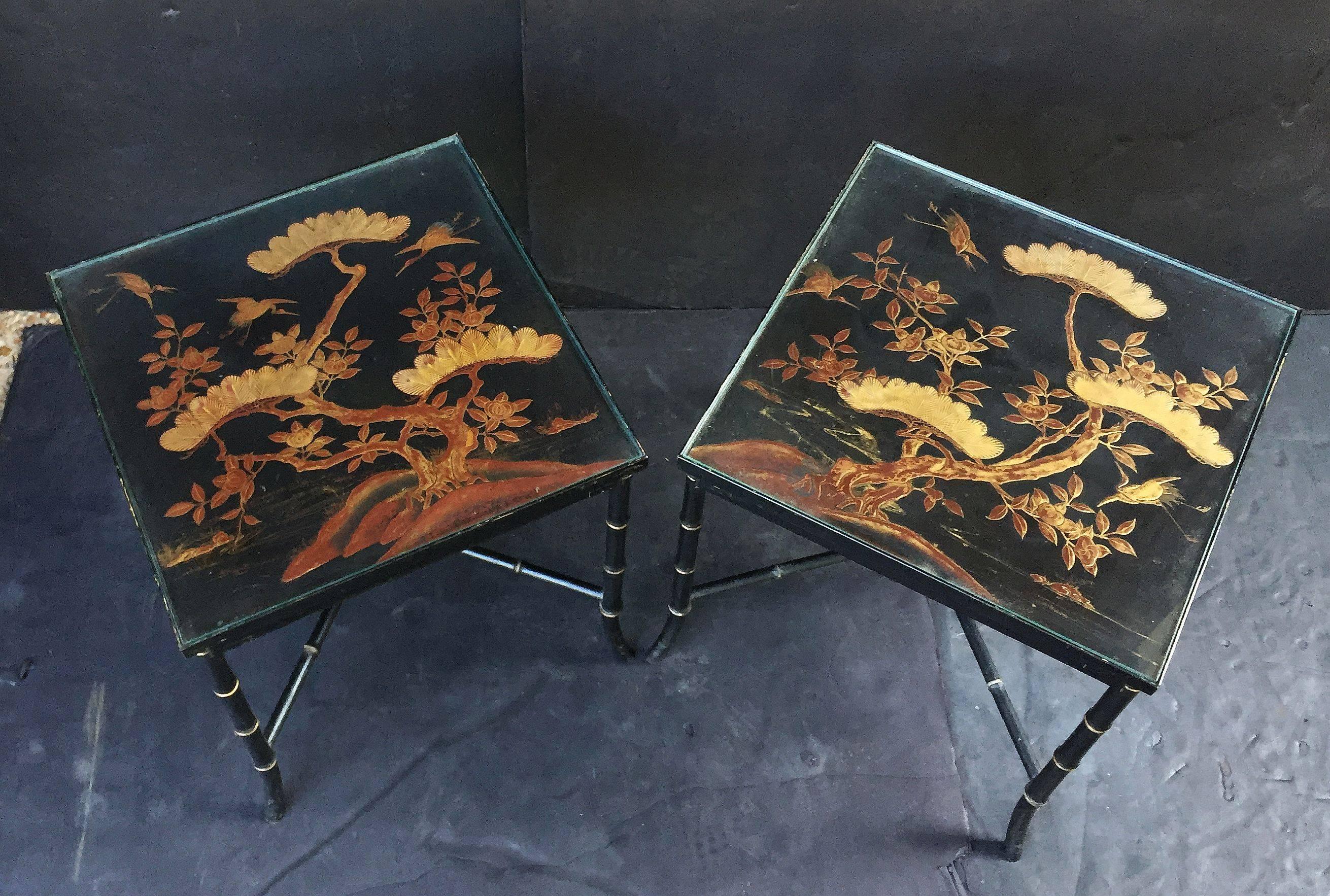 English Low Tables of Japan-Lacquered Bamboo 'Individually Priced' In Good Condition In Austin, TX