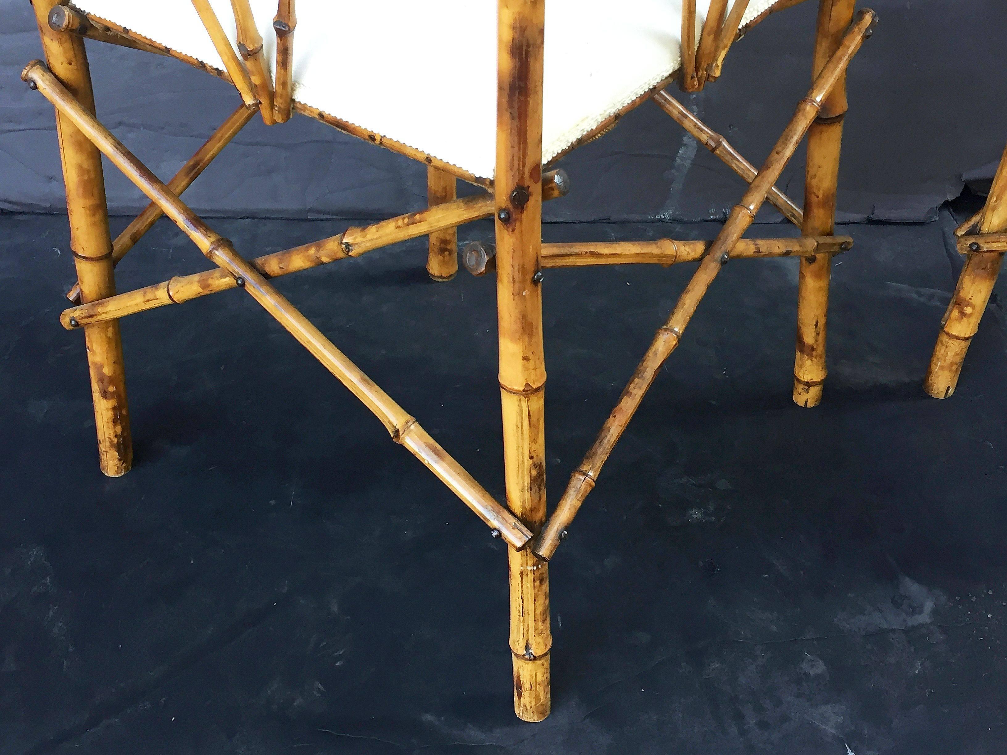 English Bamboo Upholstered Corner Chairs 'Individually Priced' 5