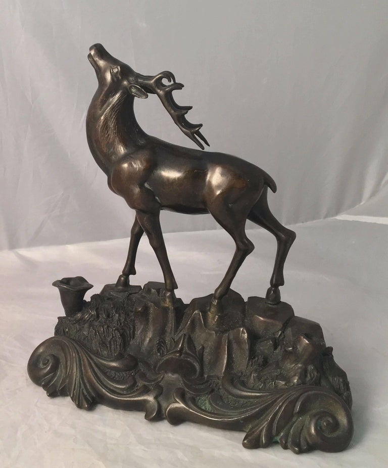 French Bronze Deer Statue For Sale at 1stDibs