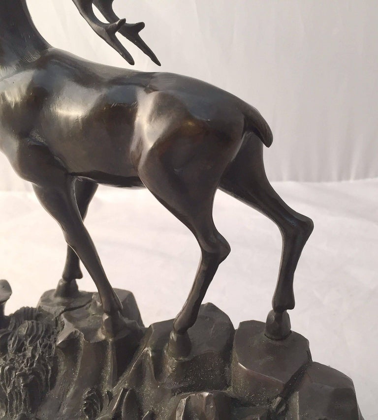 French Bronze Deer Statue For Sale at 1stDibs