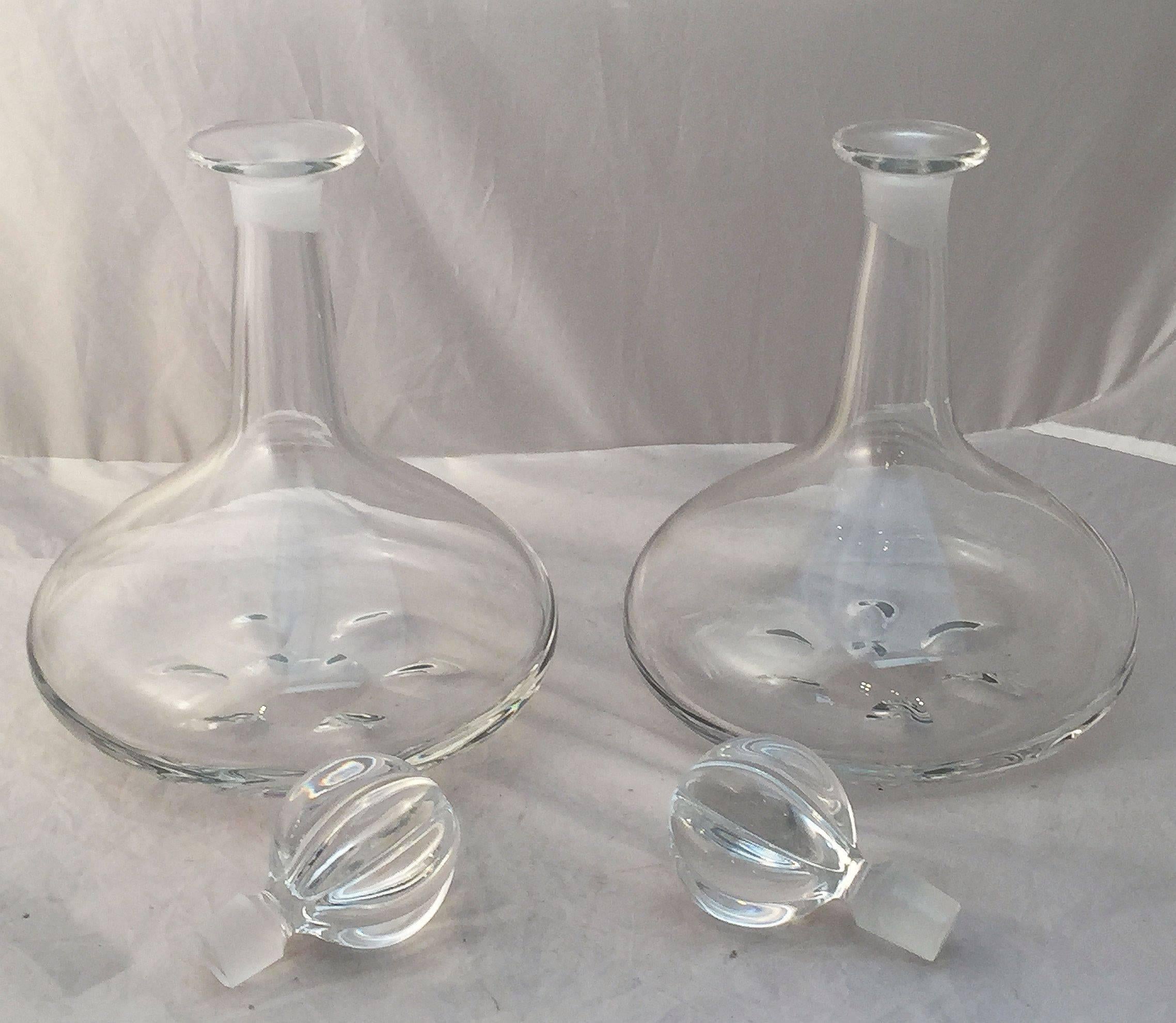 Orrefors Crystal Drinks Decanters by Nils Landberg 'Individually Priced' In Good Condition For Sale In Austin, TX