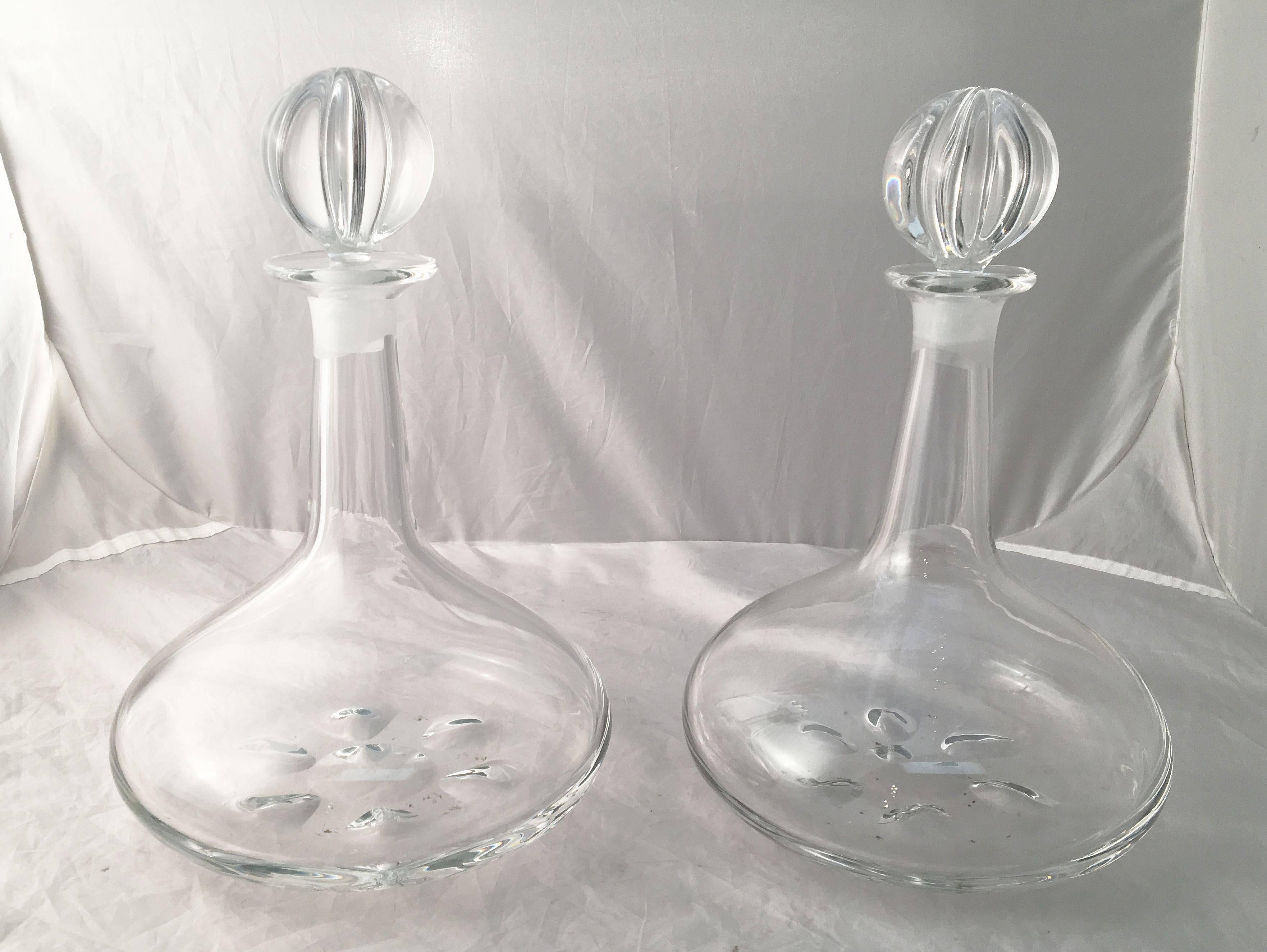 Swedish Orrefors Crystal Drinks Decanters by Nils Landberg 'Individually Priced' For Sale