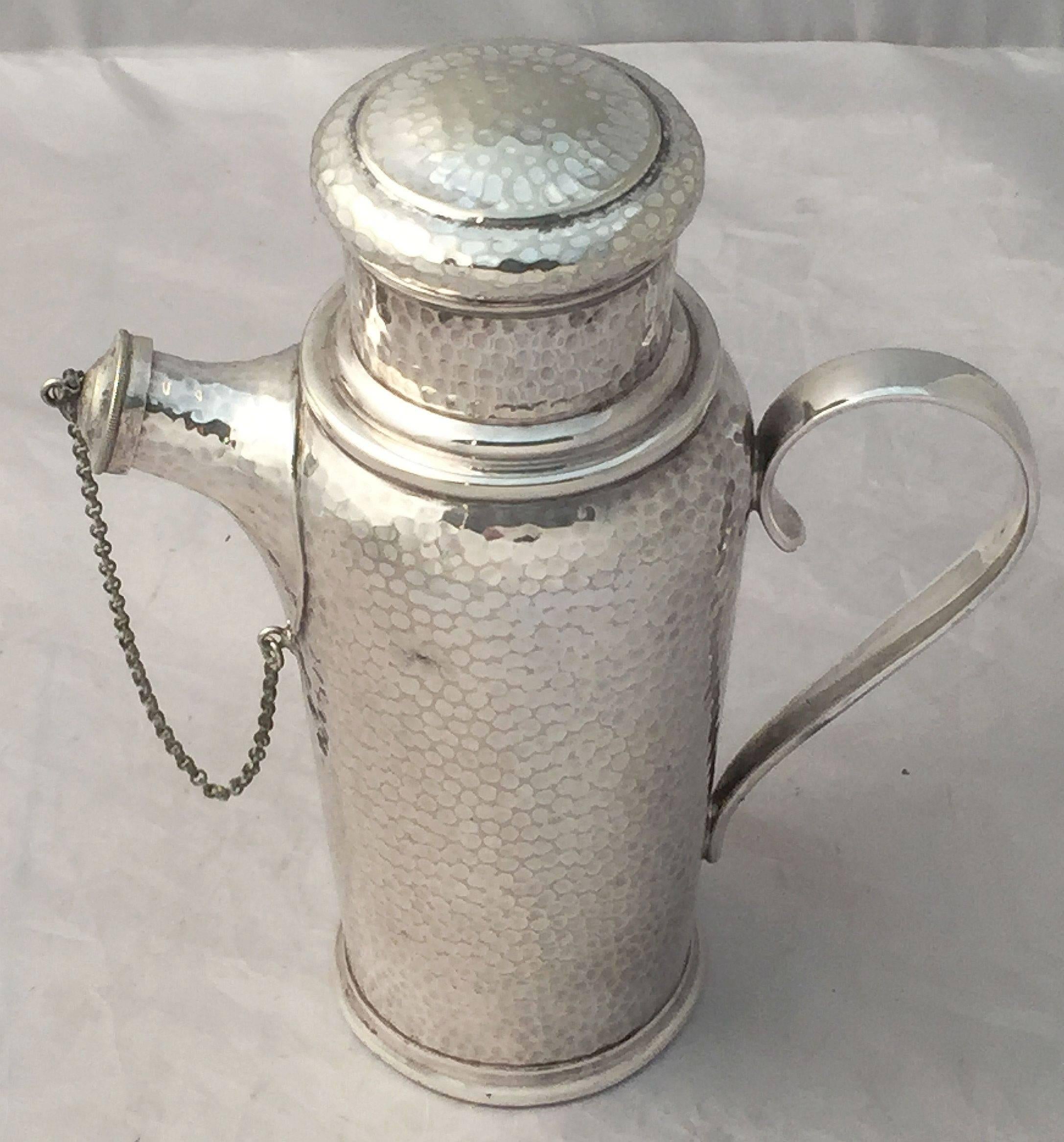 20th Century English Planished Cocktail Shaker by William Shirtcliffe & Son