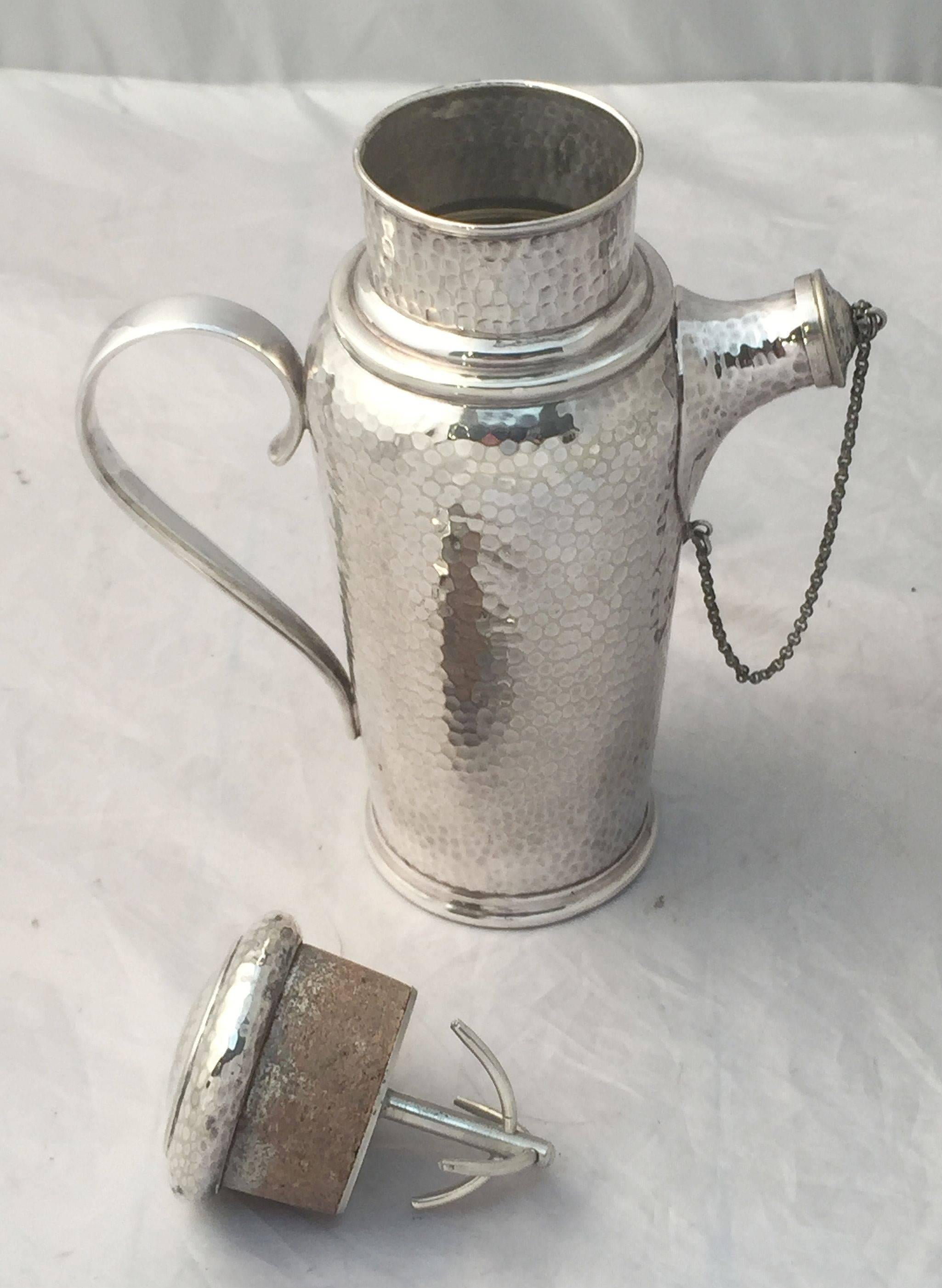 English Planished Cocktail Shaker by William Shirtcliffe & Son 2