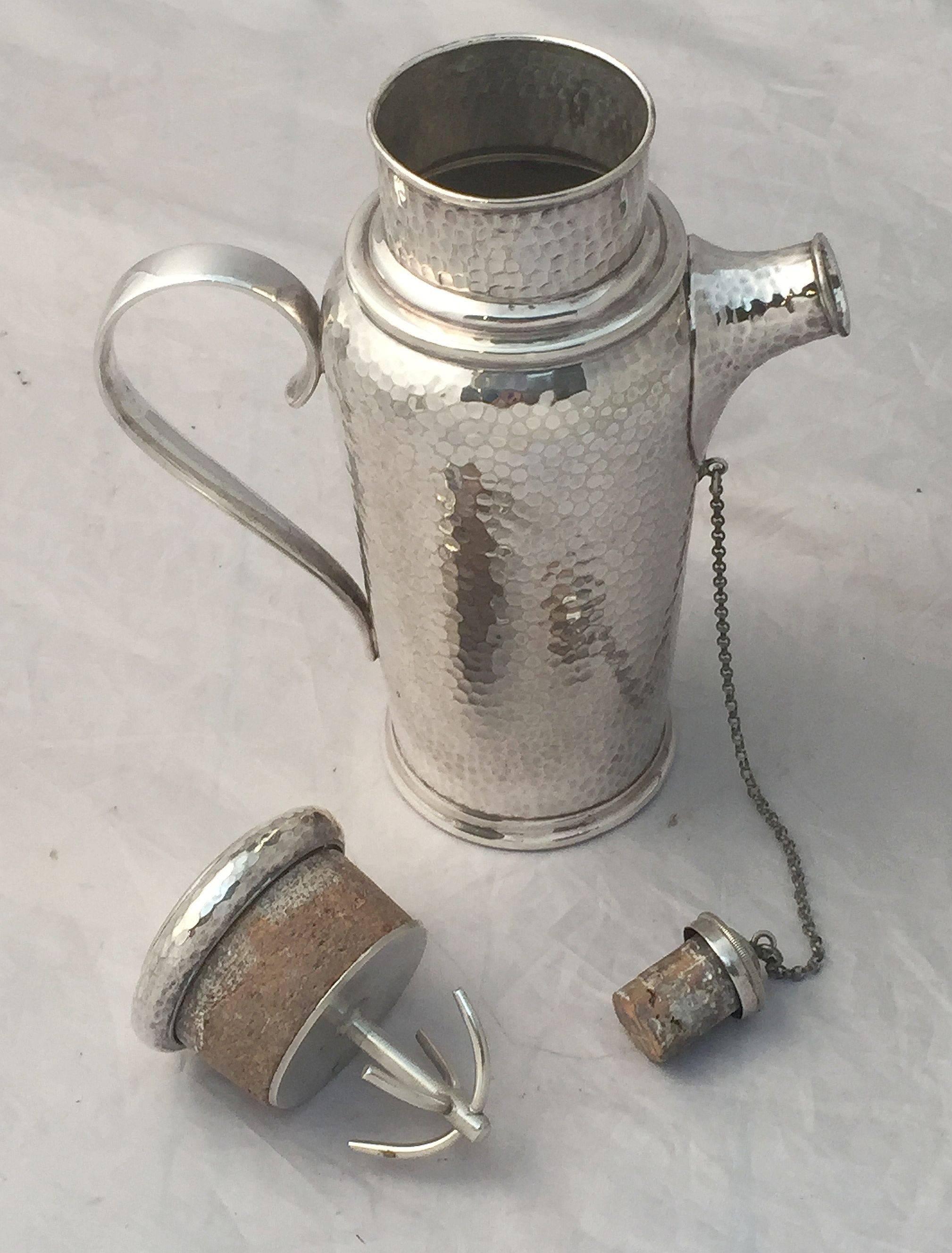 English Planished Cocktail Shaker by William Shirtcliffe & Son 3
