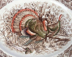 English Transferware Large Turkey Platter, Native American by Johnson Brothers