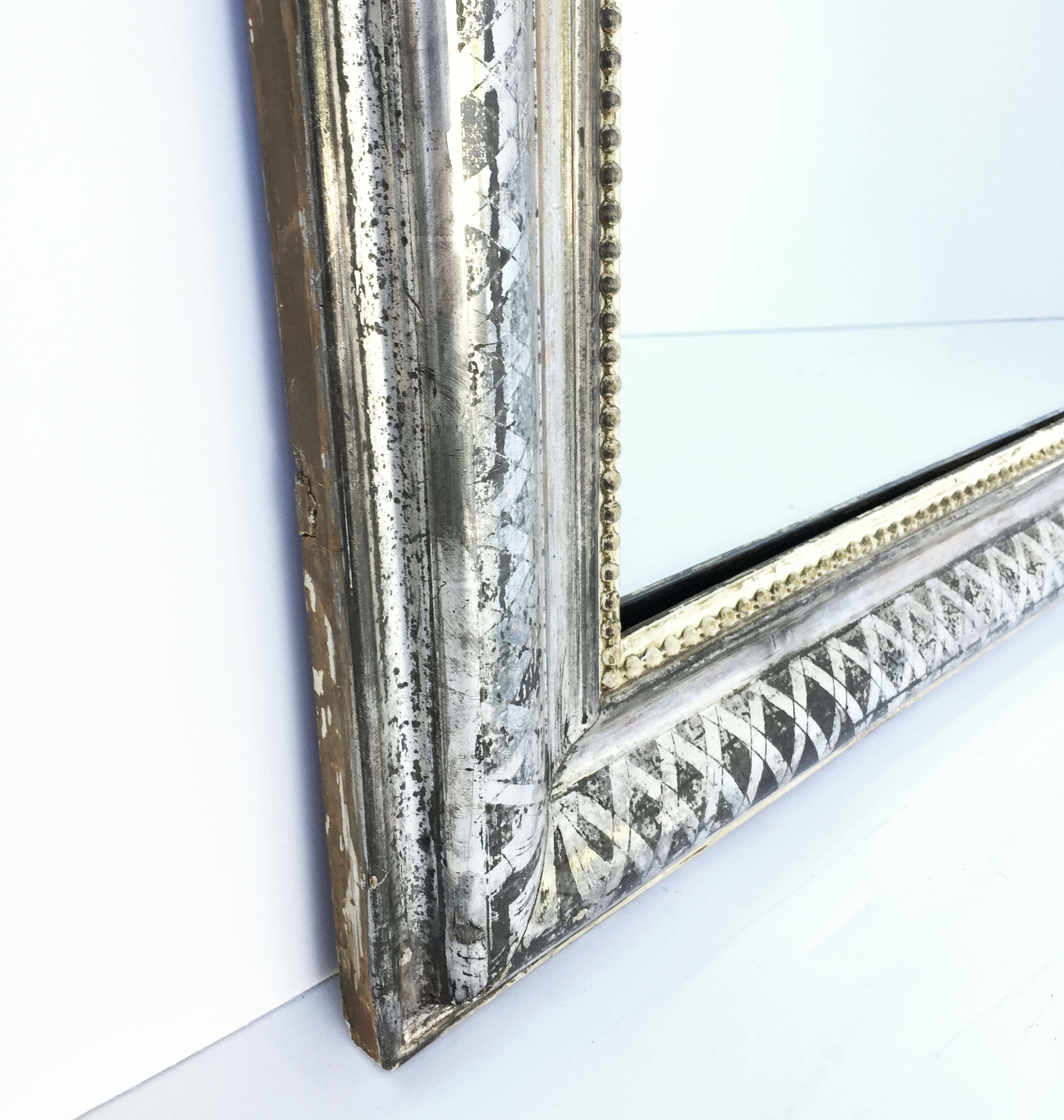 Louis Philippe Silver Gilt Mirror (H 55 x W 34) 4