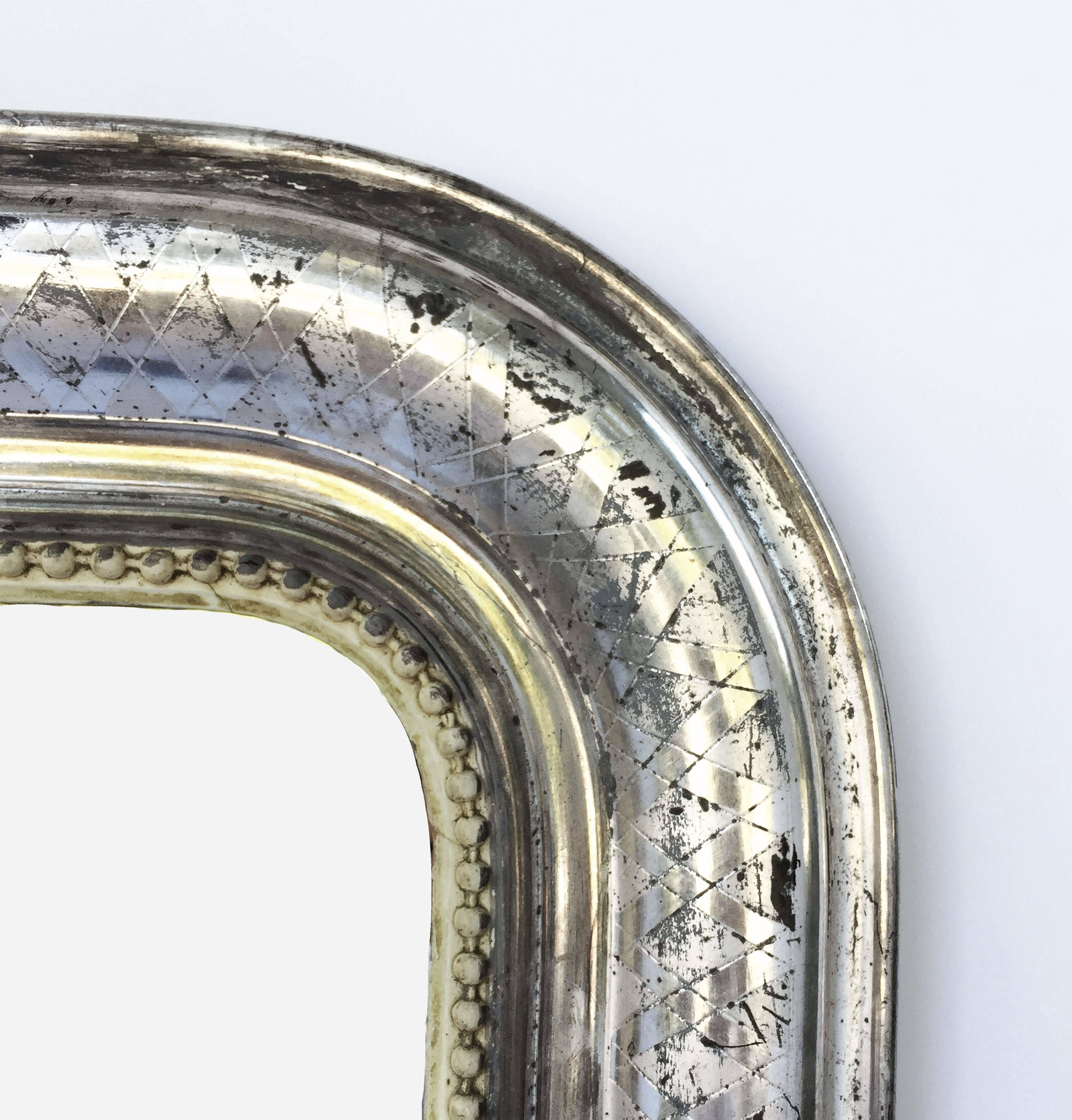 Louis Philippe Silver Gilt Mirror (H 55 x W 34) In Good Condition In Austin, TX
